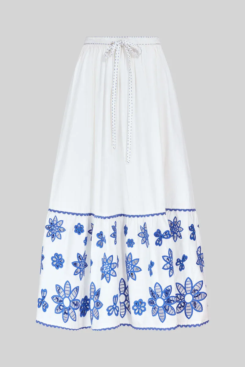 Harlow White Organic Cotton Skirt