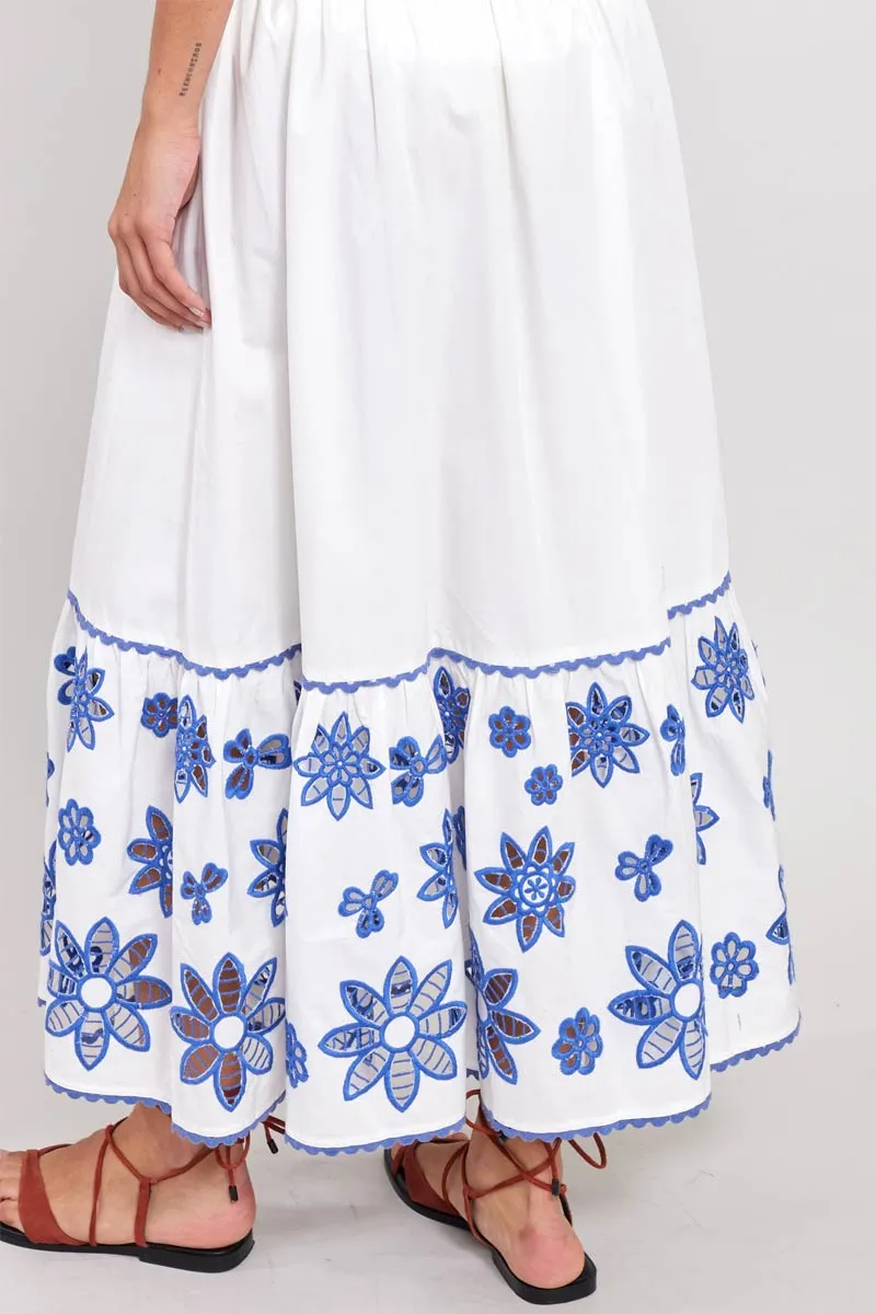 Harlow White Organic Cotton Skirt