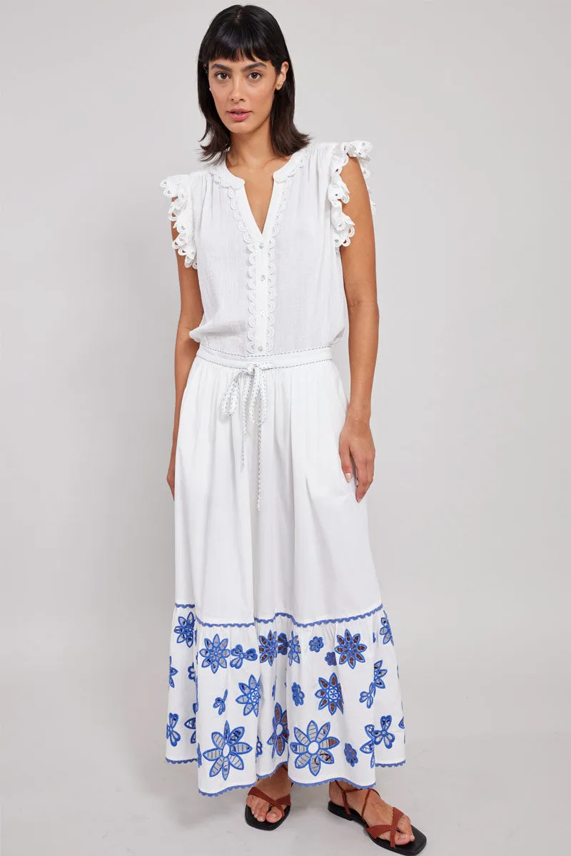 Harlow White Organic Cotton Skirt