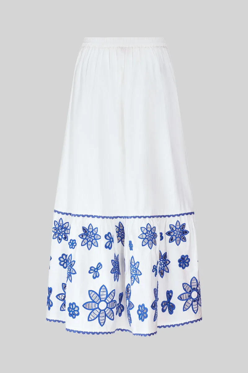 Harlow White Organic Cotton Skirt