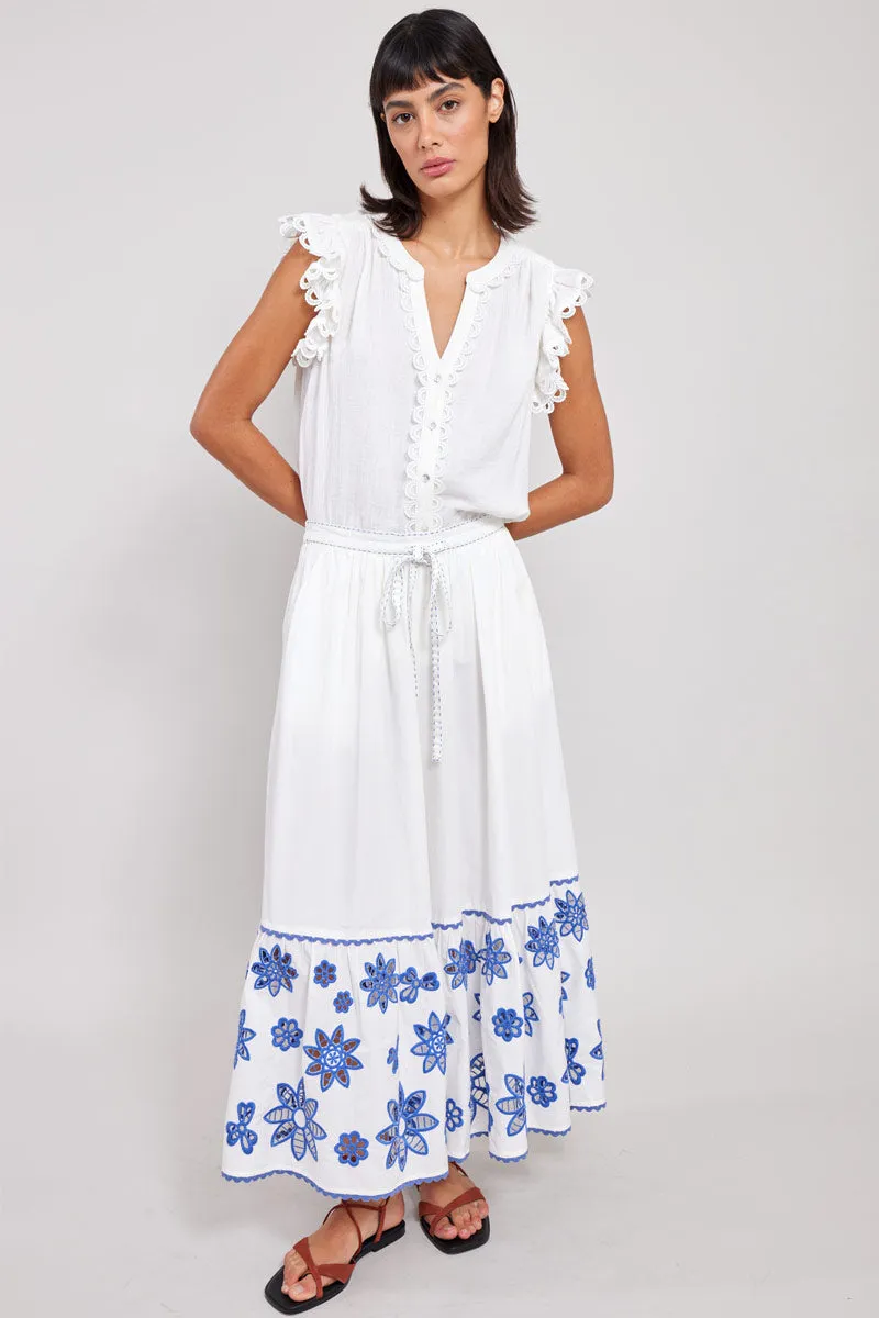 Harlow White Organic Cotton Skirt