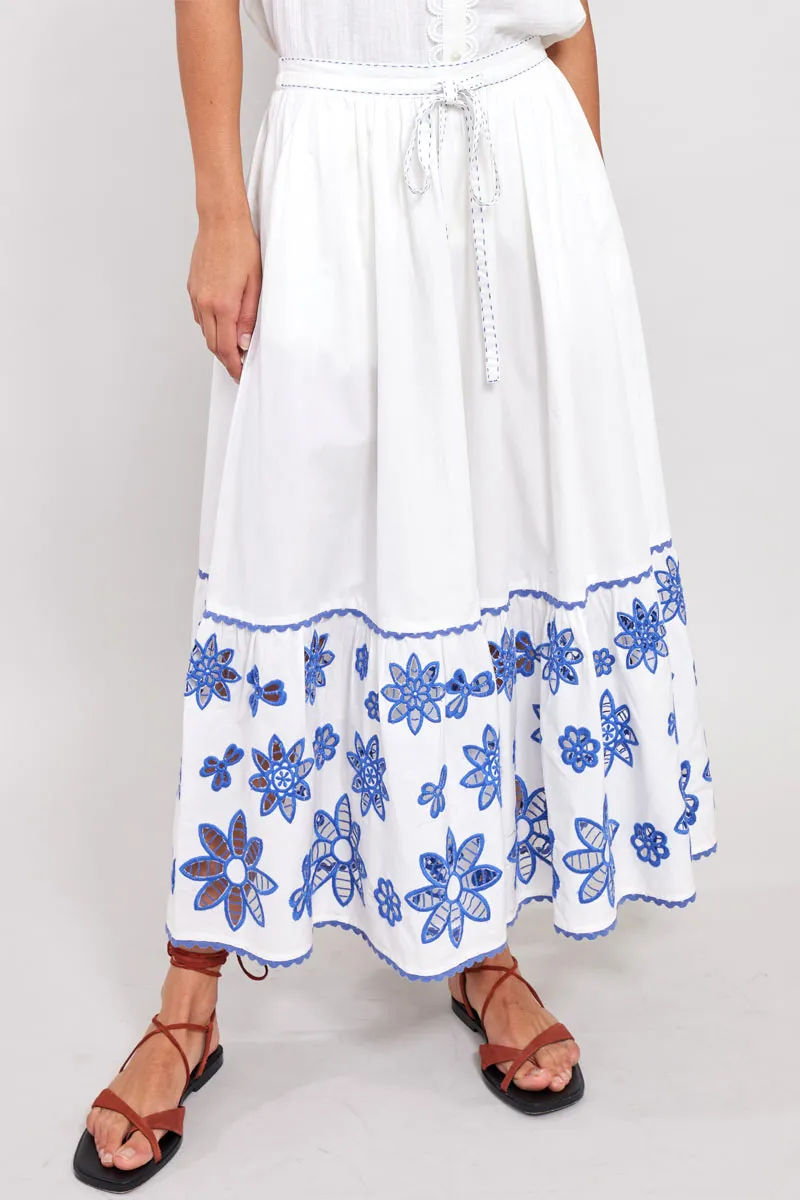 Harlow White Organic Cotton Skirt