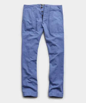 Herringbone Camp Pant in French Blue