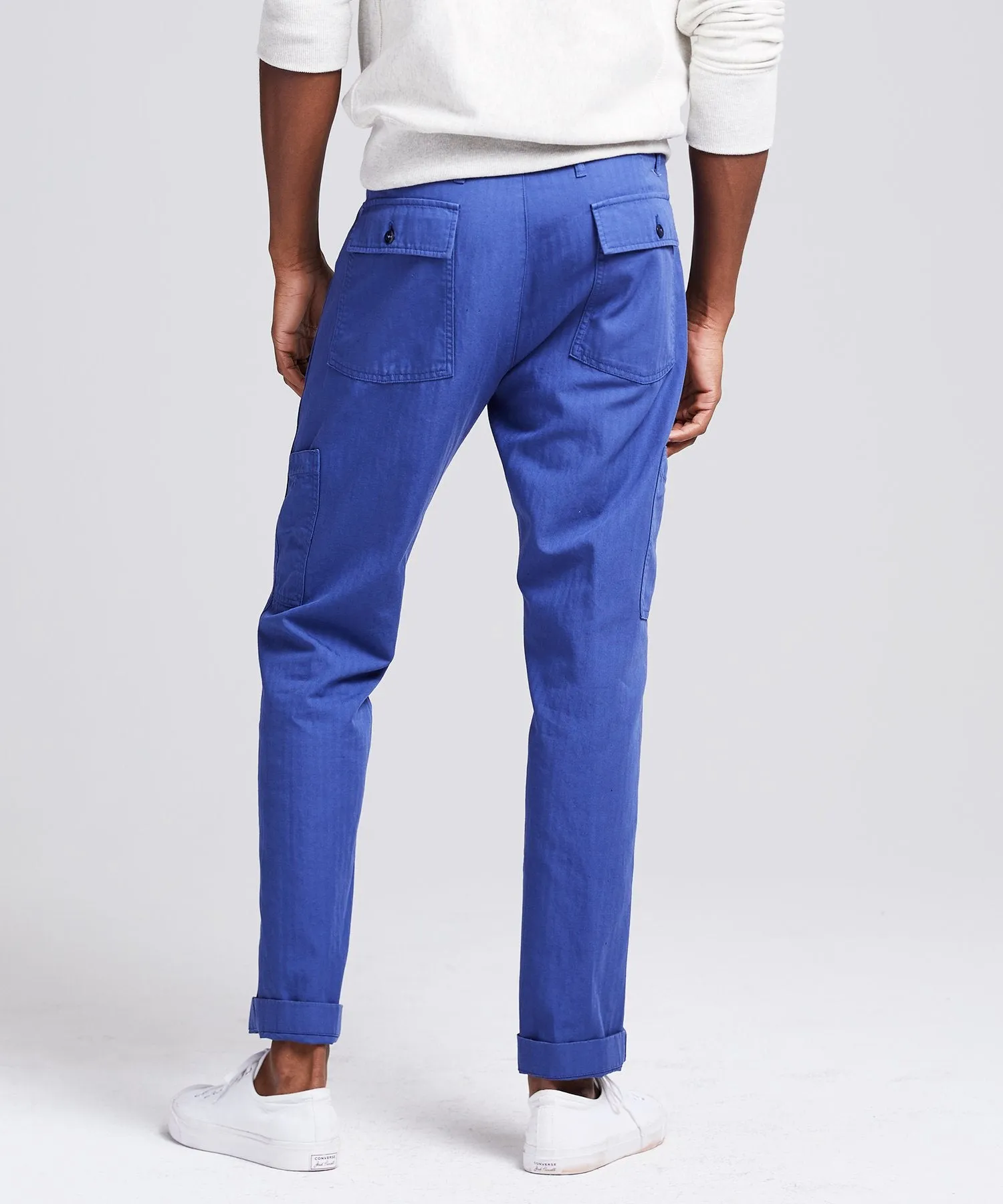 Herringbone Camp Pant in French Blue