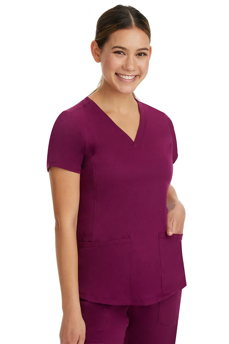 HH Works Women's Scrub Set Monica Top & Petite Rebecca Pant | Wine