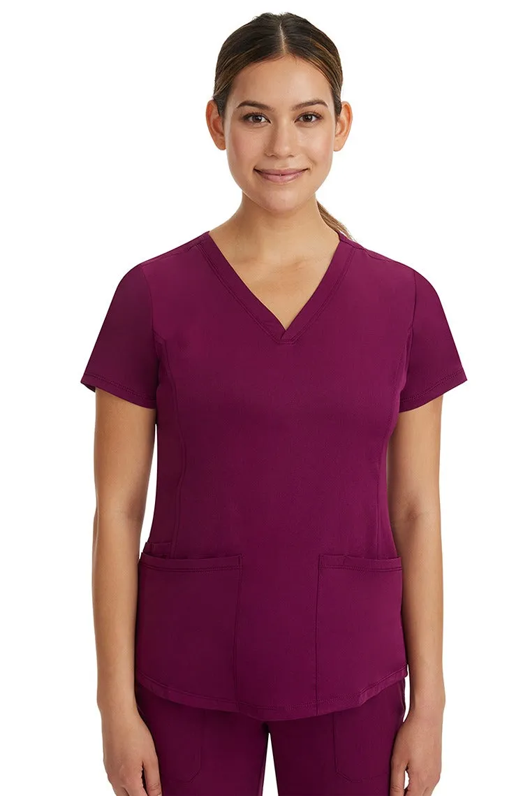 HH Works Women's Scrub Set Monica Top & Petite Rebecca Pant | Wine