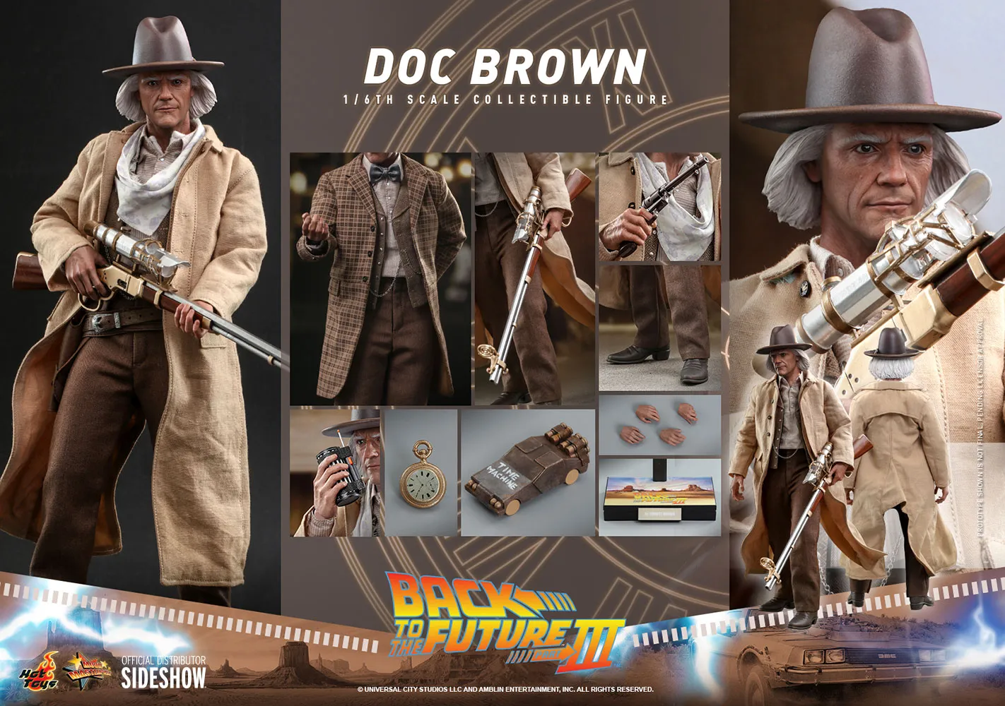 Hot Toys Back to the Future III Doc Brown 1/6 Scale Figure (Display Piece)