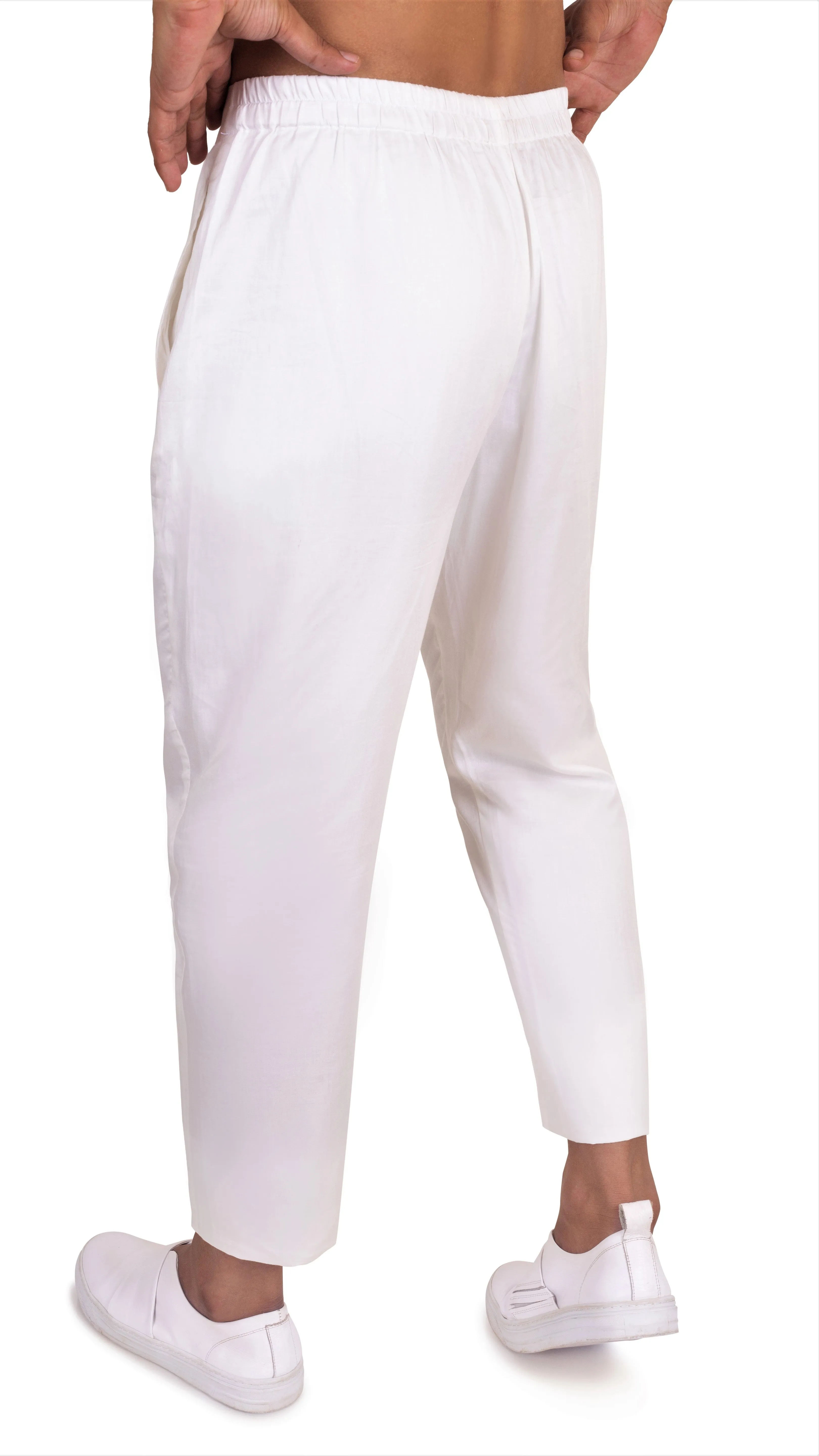 IVORY WHITE COTTON PYJAMA WITH ELASTIC WAIST BAND