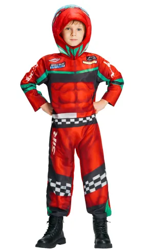 Kids Racer Jumpsuit Helmet Set Halloween Costume