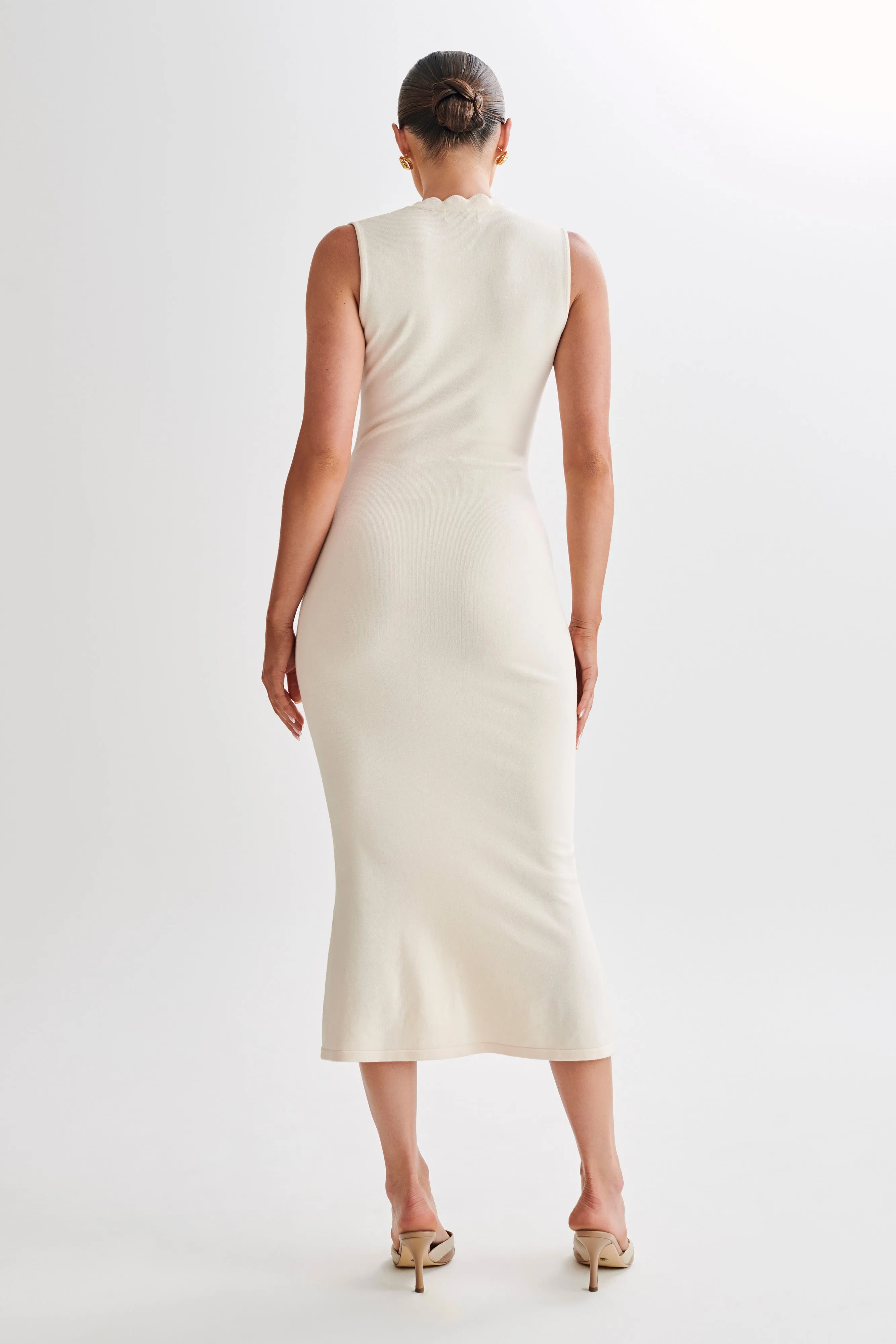 Korva Knit Midi Dress - Ivory