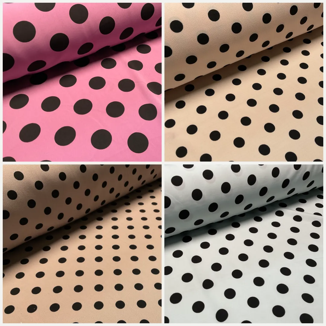 Koshibo Crepe De Chine Polka dot spot Printed Dress fabric 147 cm M1601