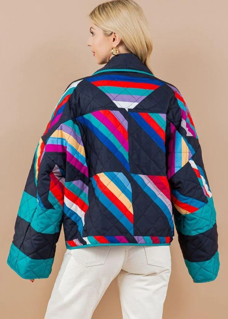 Lana Geometric Print Quilted Jacket ***FINAL SALE***