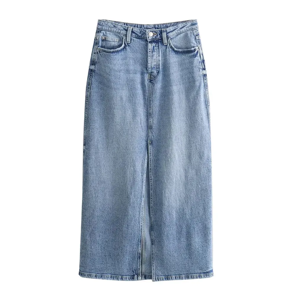 Laura Denim Maxi Skirt