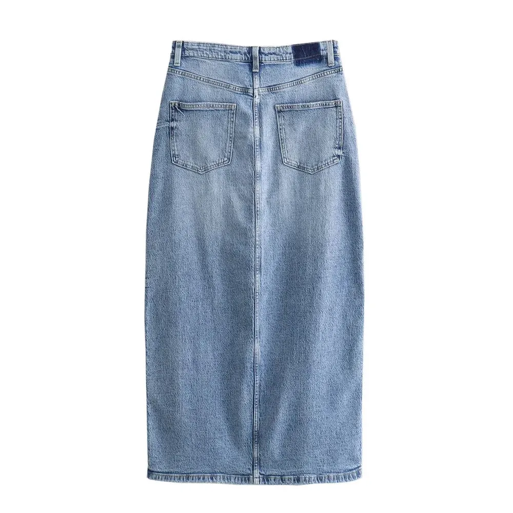 Laura Denim Maxi Skirt