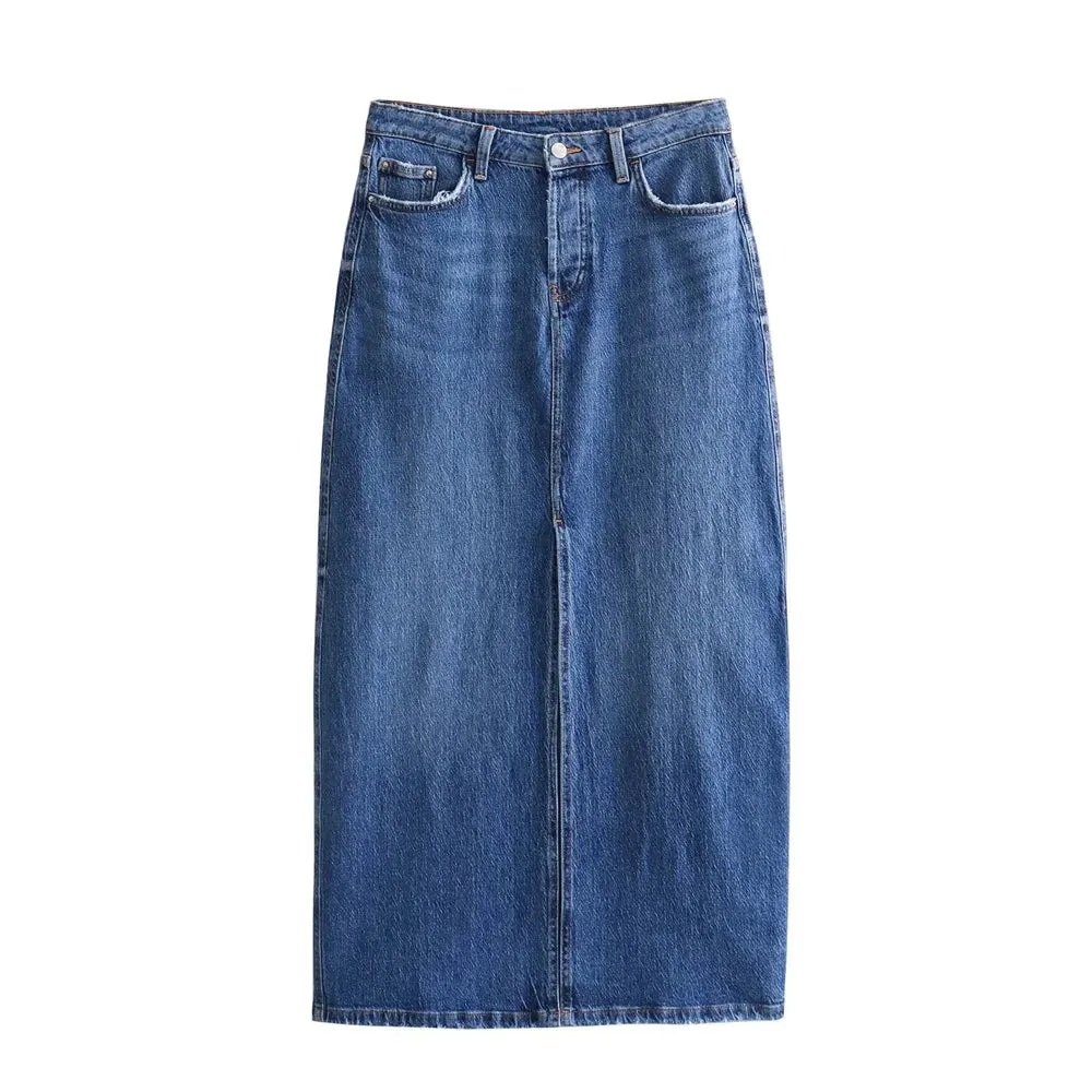 Laura Denim Maxi Skirt