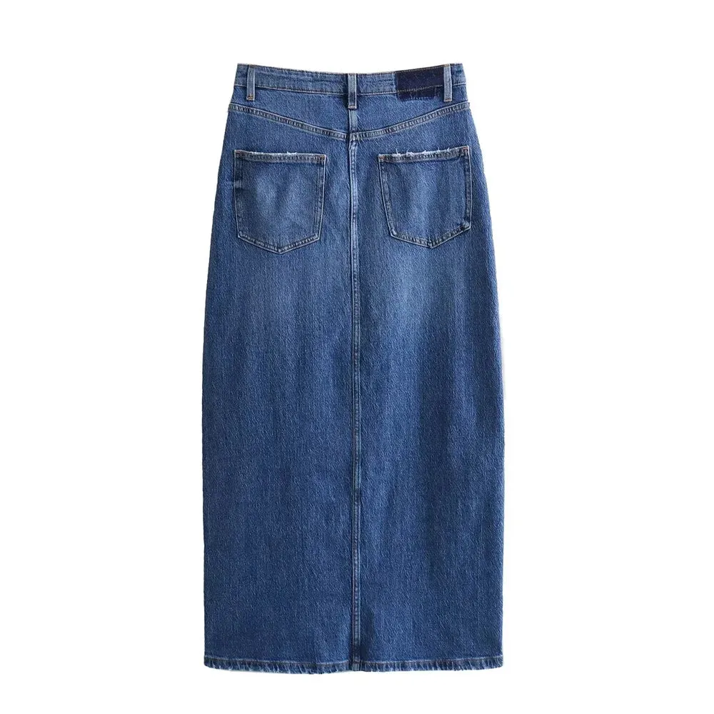 Laura Denim Maxi Skirt