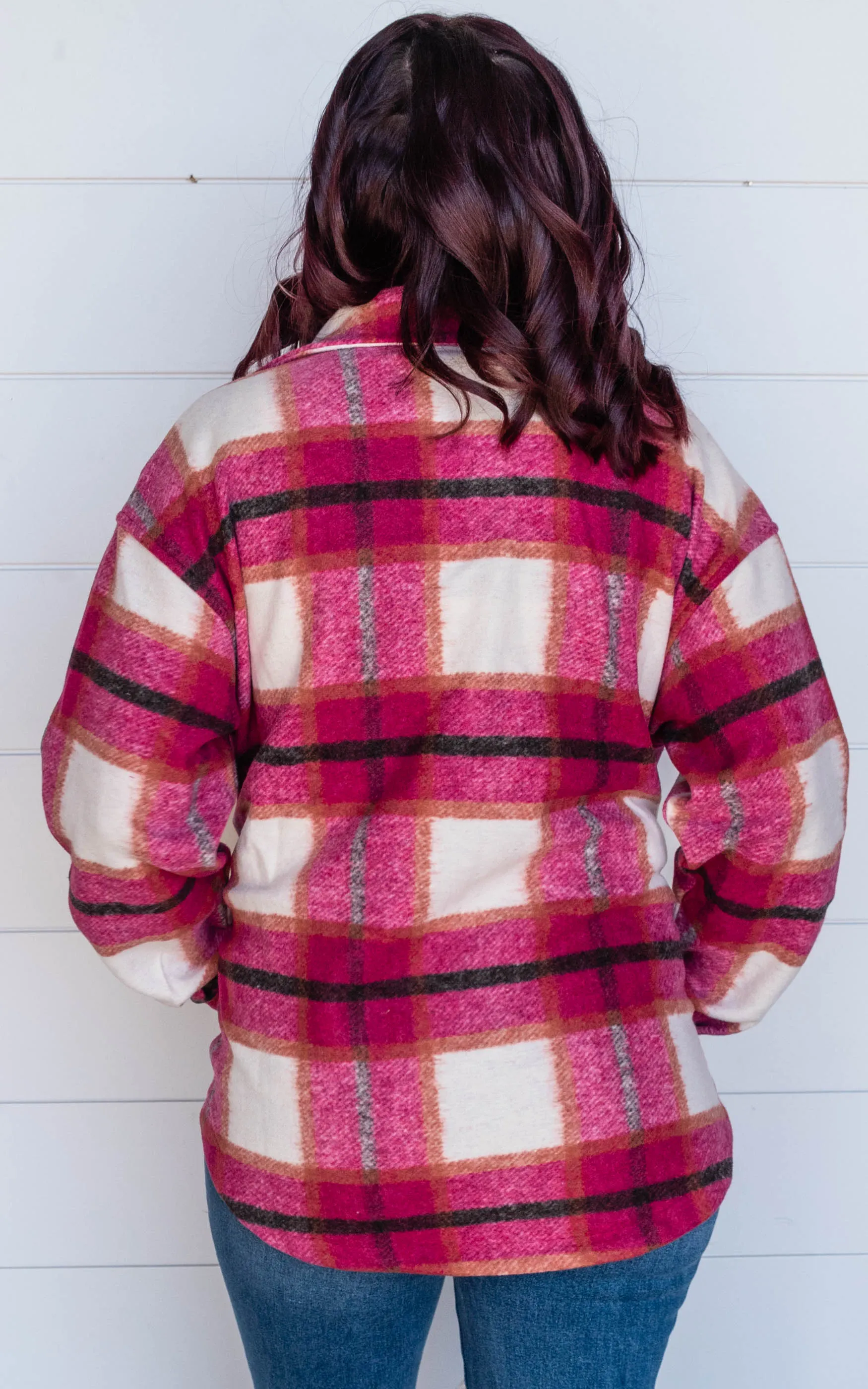 Layering in Plaid Shacket - Red/Ivory - Final Sale*