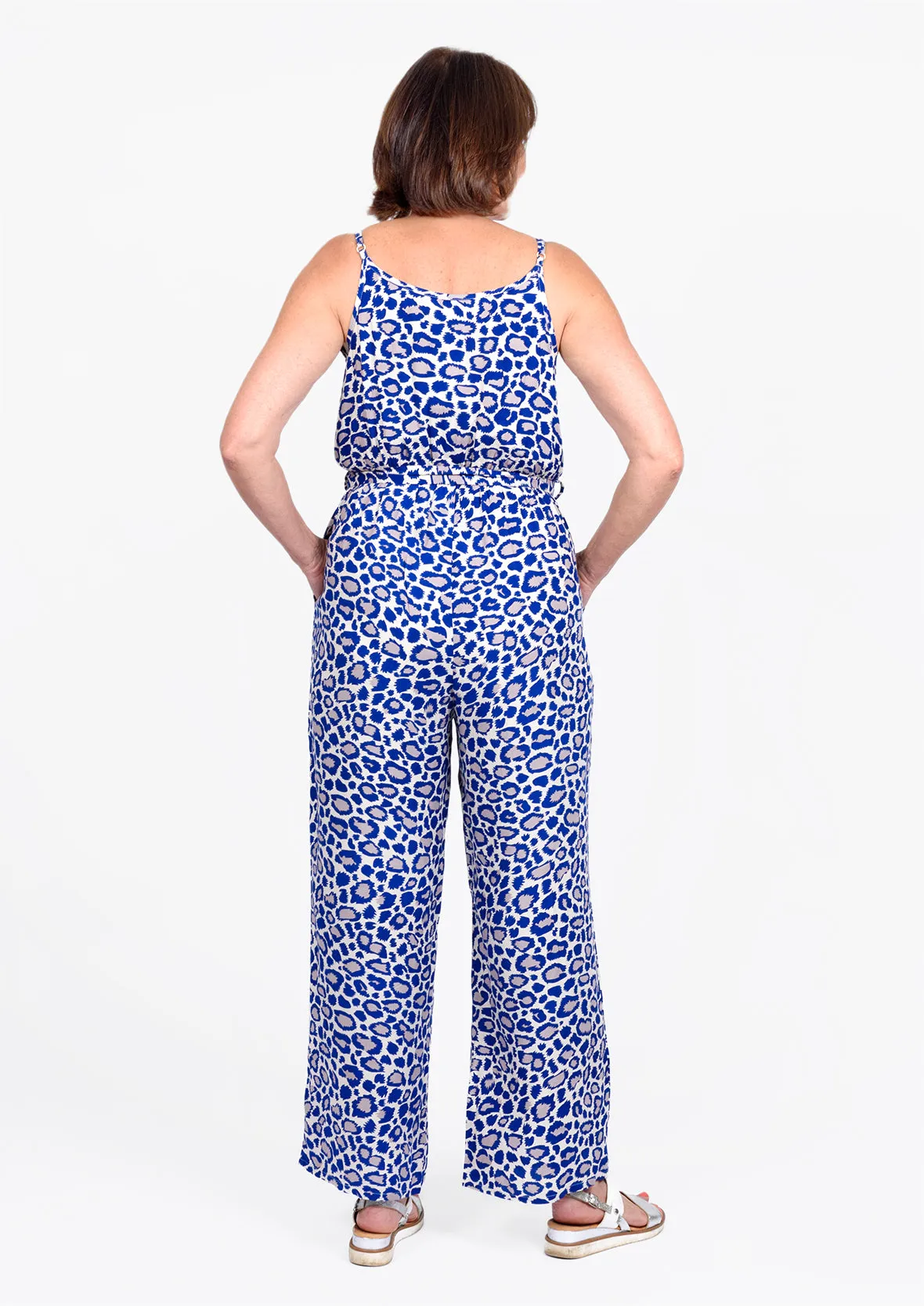 Leopard Wrap Front Jumpsuit