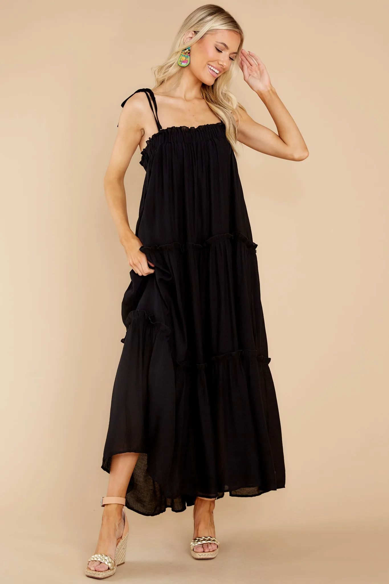 Light Up The Room Black Maxi Dress