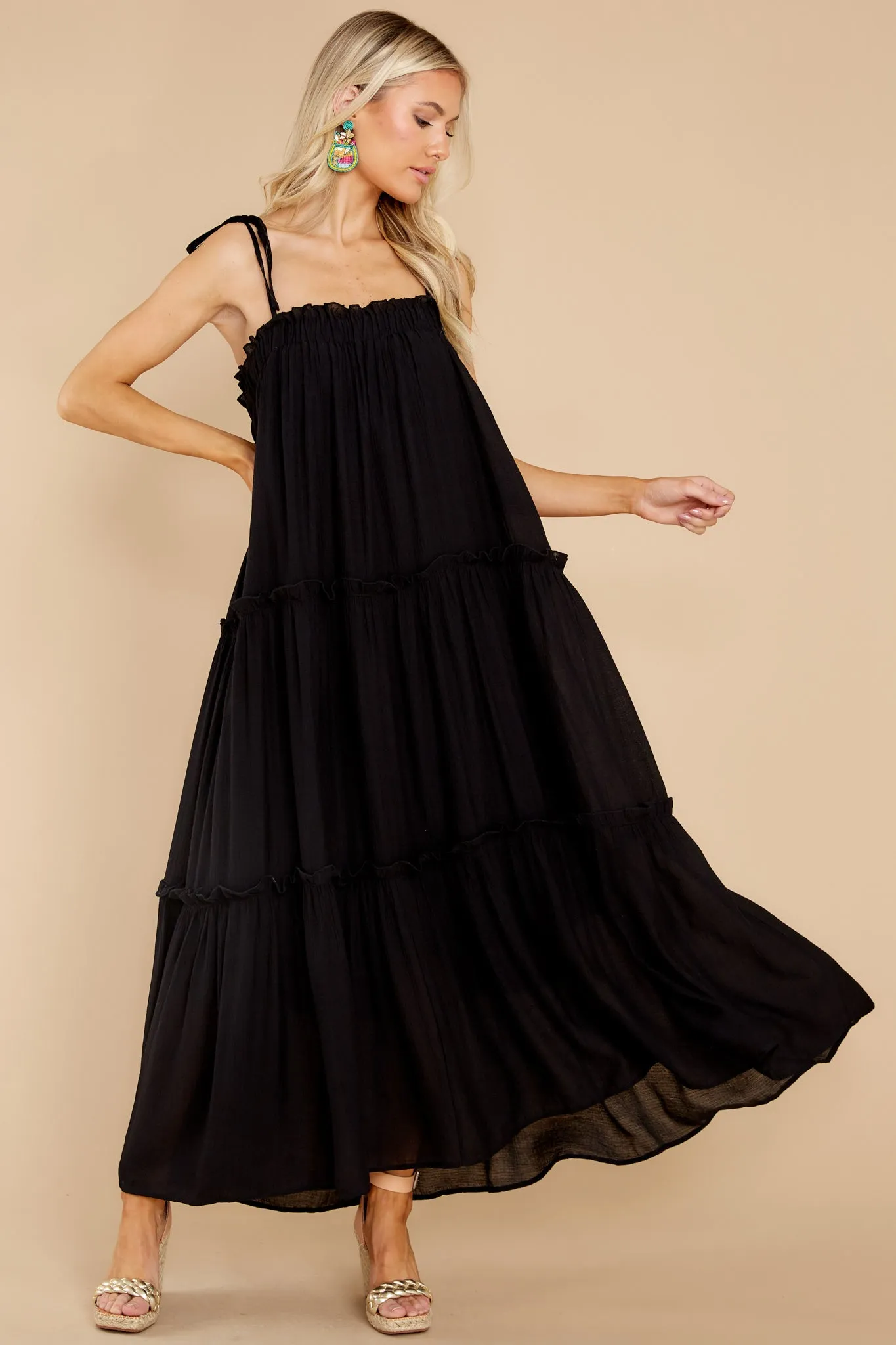 Light Up The Room Black Maxi Dress