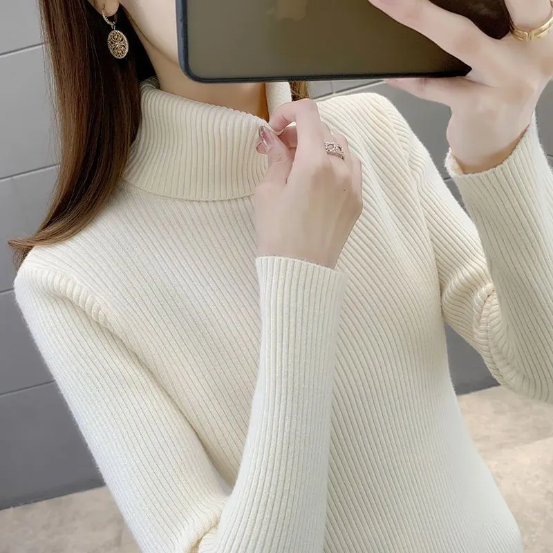 METAVERSMALL Autumn and winter popular slim-fit tight turtleneck inner bottom sweater New new foreign-style versatile long-sleeved knitted sweater