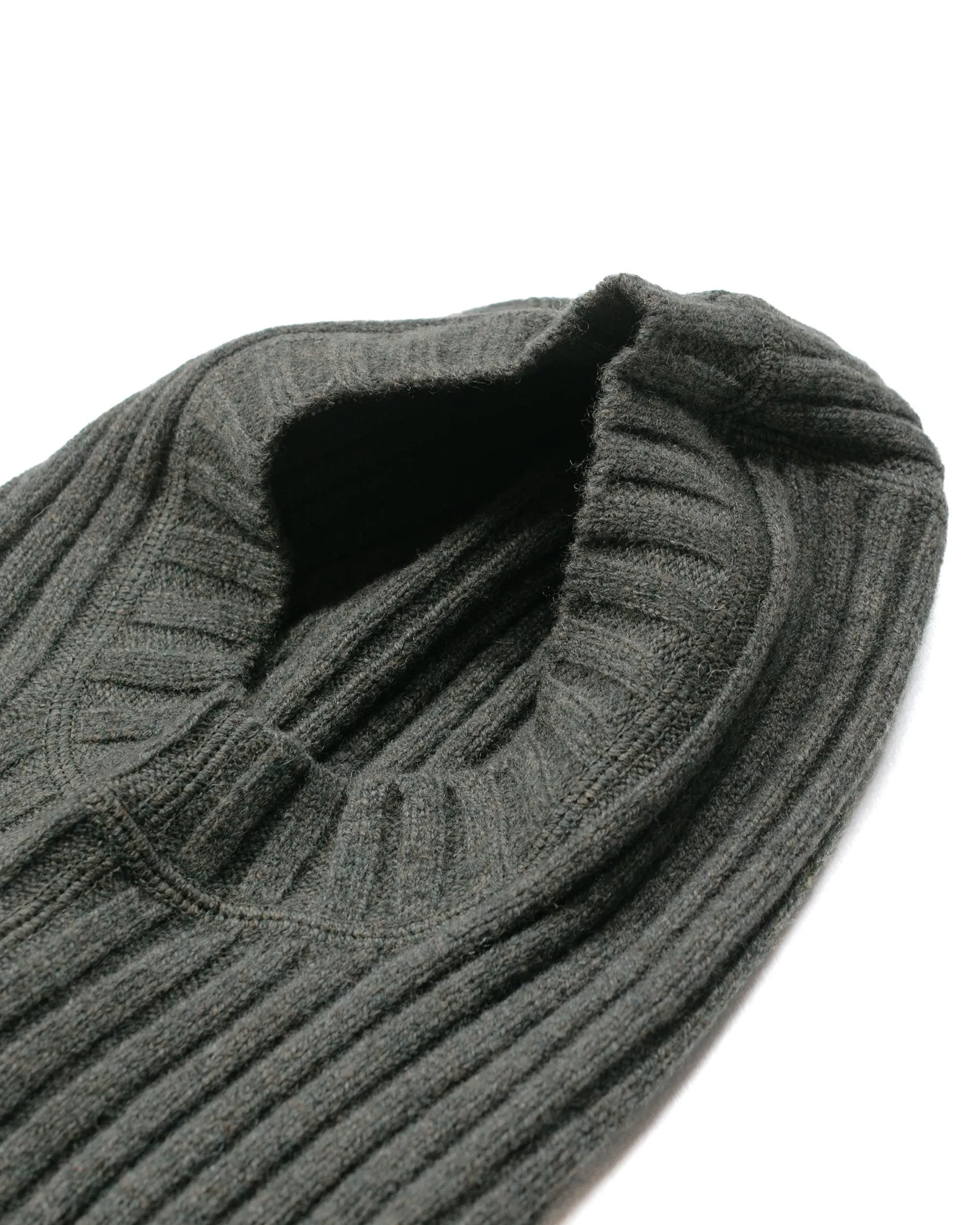 MHL Ribbed Balaclava Lambswool Seaweed