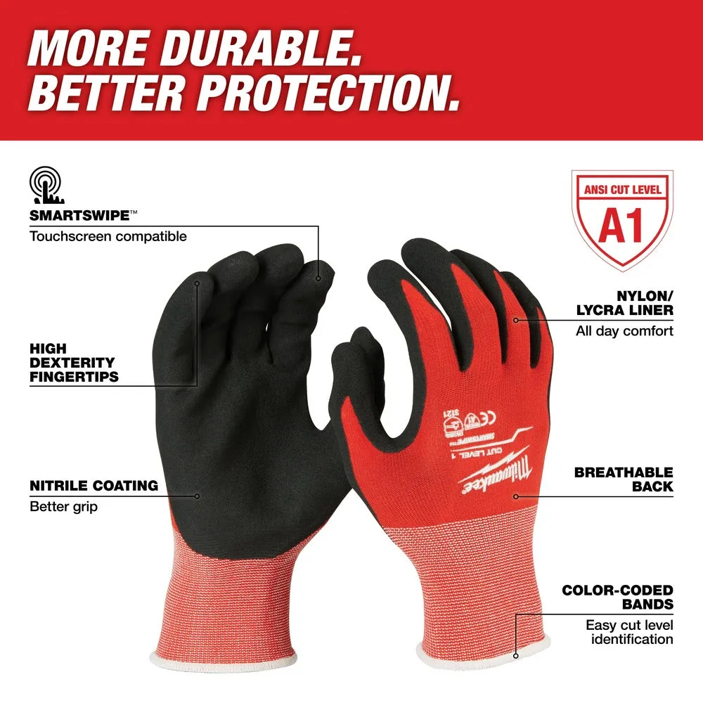 Milwaukee 48-22-8900B 12PK Cut 1 Dipped Gloves – S [A1]