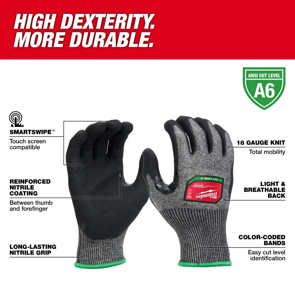 Milwaukee 48-73-7002 Cut Level 6 High-Dexterity Nitrile Dipped Gloves - L