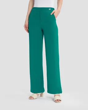 Monogram Embellished Flared Trousers