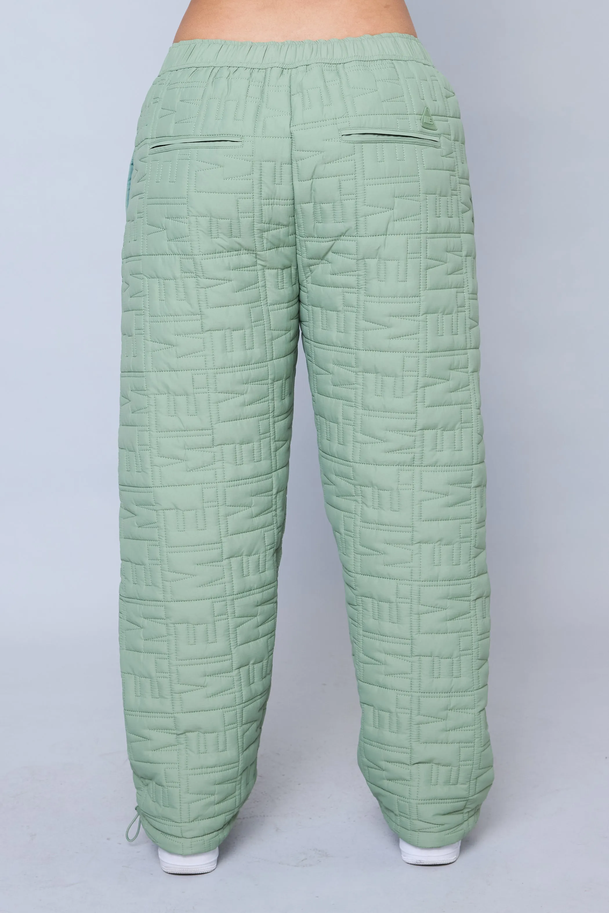 Monogram Quilted Puff Tech Pant - Sage