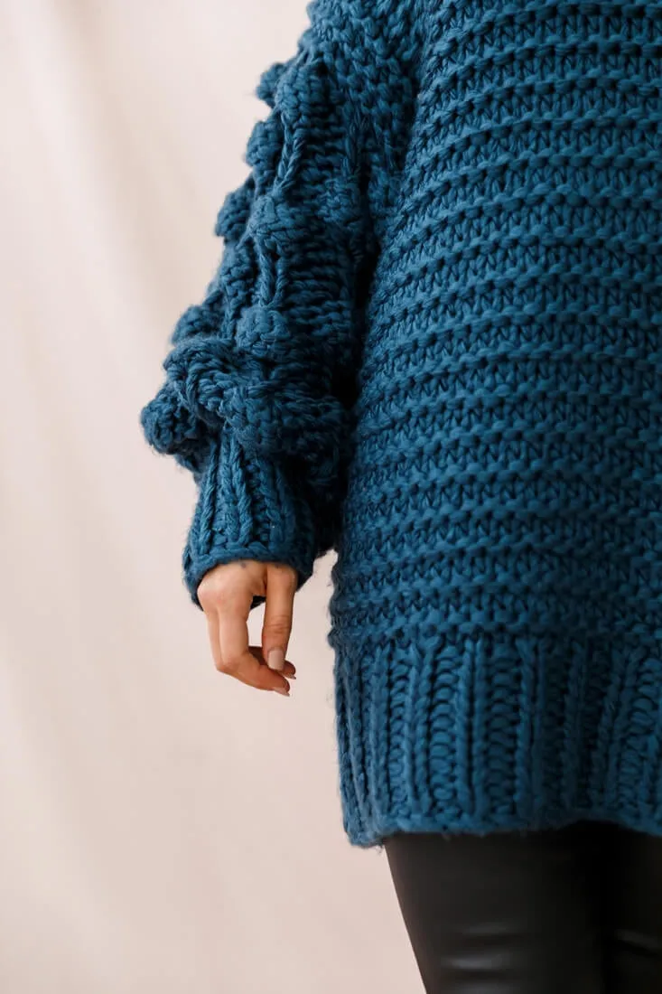 Moscow Chunky Knit Oversized Sweater Teal