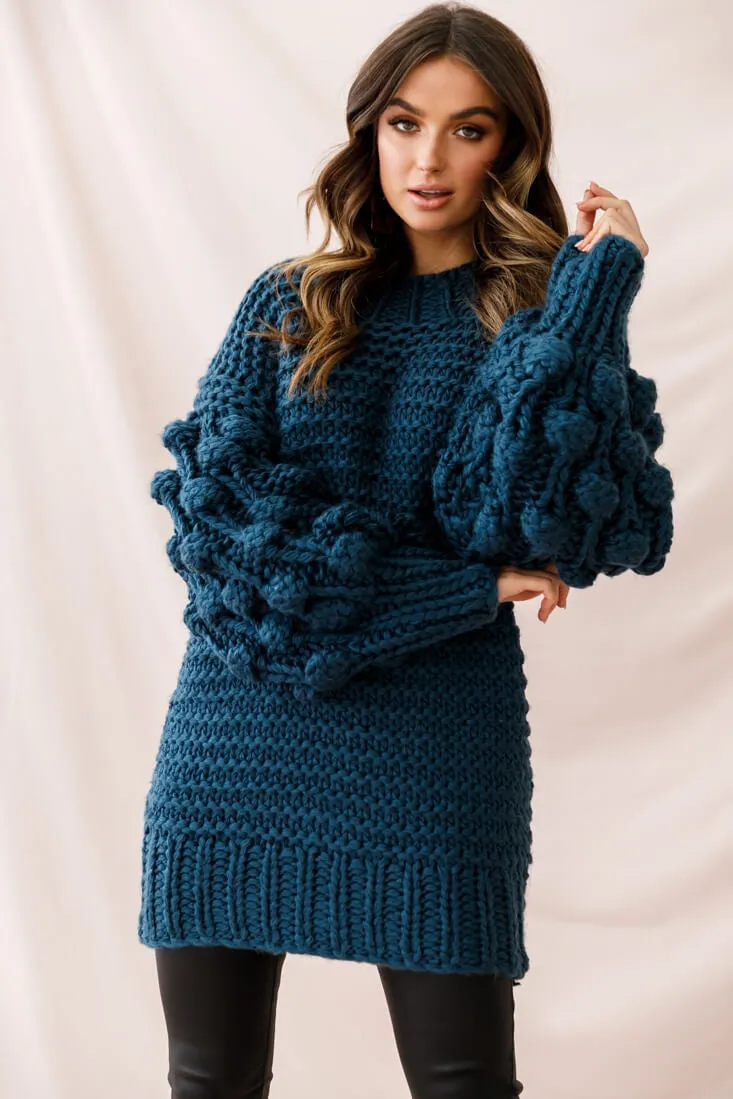 Moscow Chunky Knit Oversized Sweater Teal