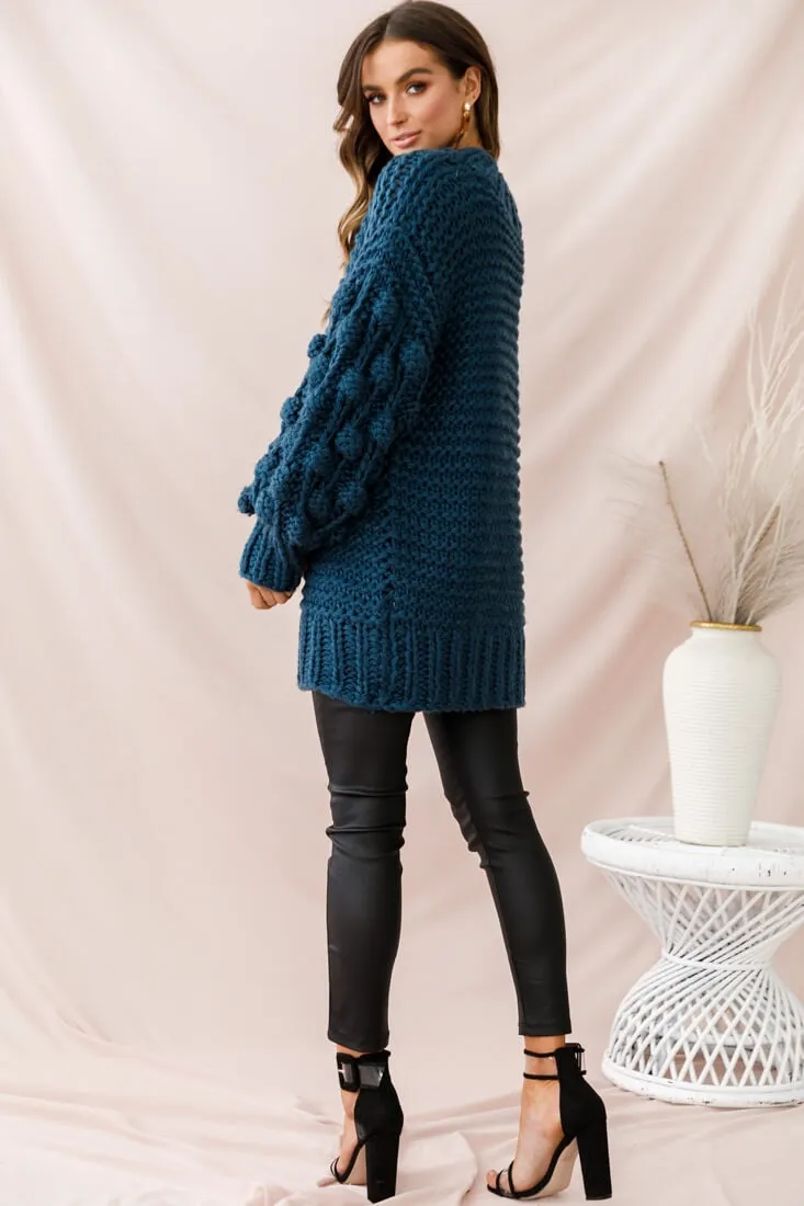 Moscow Chunky Knit Oversized Sweater Teal