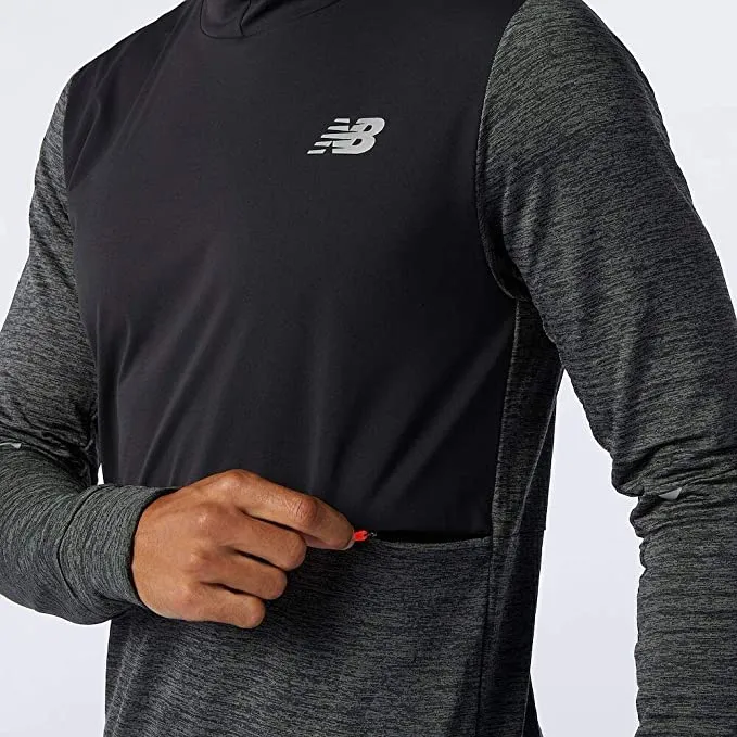 New Balance | Impact Run Heat Grid Hoodie | Men's | Heather Charcoal