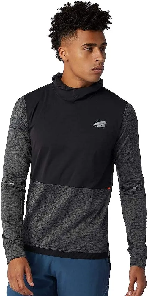 New Balance | Impact Run Heat Grid Hoodie | Men's | Heather Charcoal