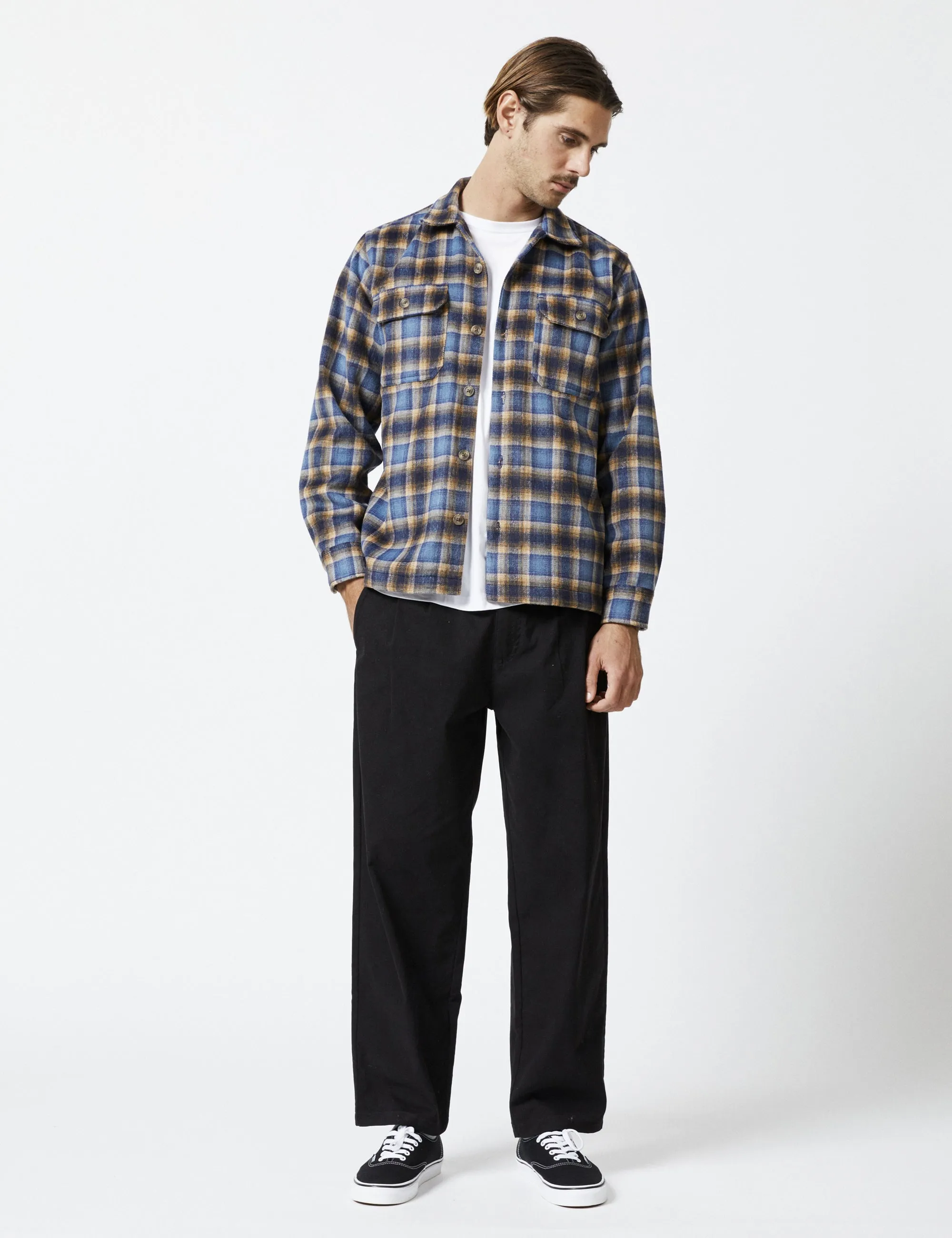 Nomad Overshirt Heavy Flannel - Blue/Brown