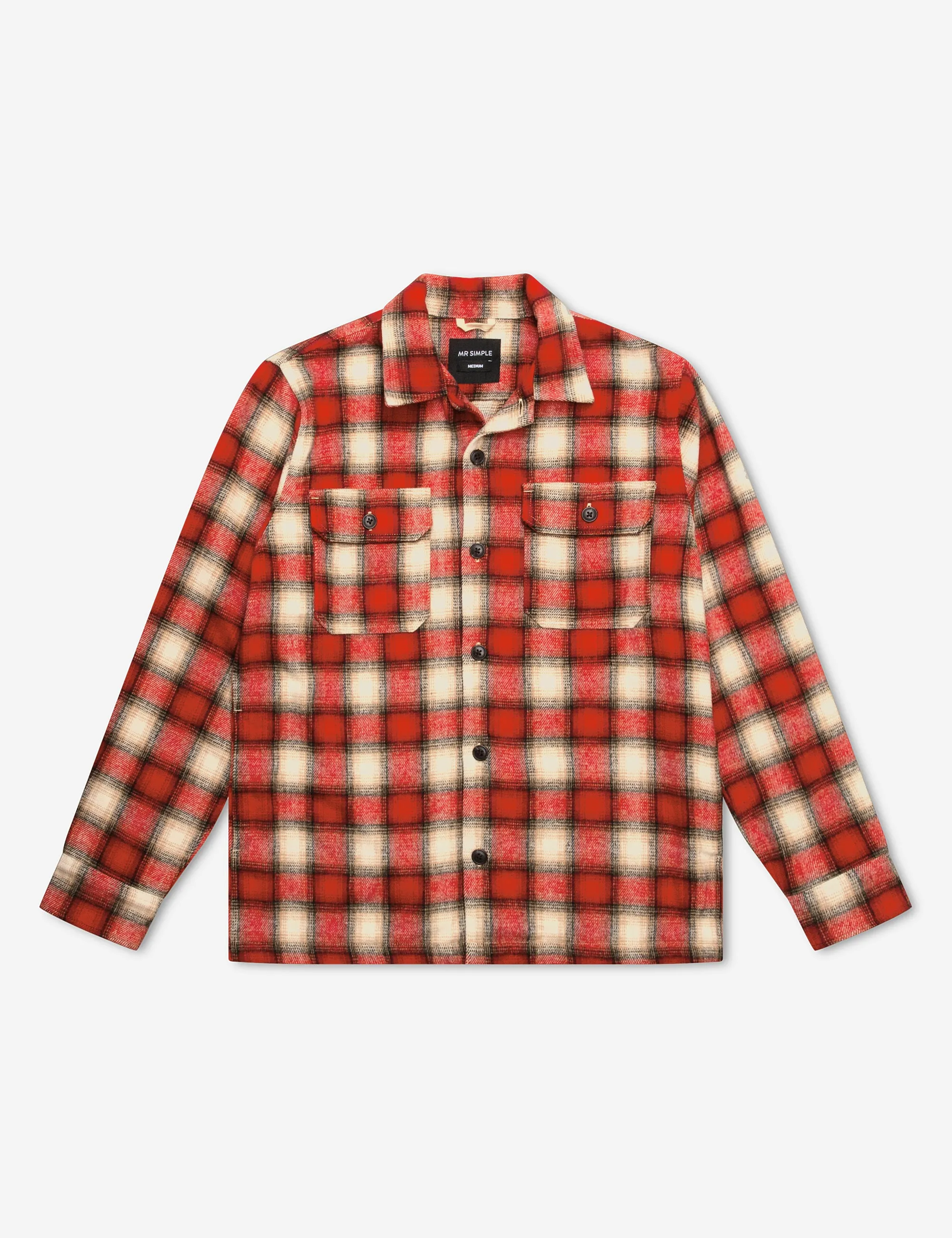 Nomad Overshirt Heavy Flannel - Red/Natural