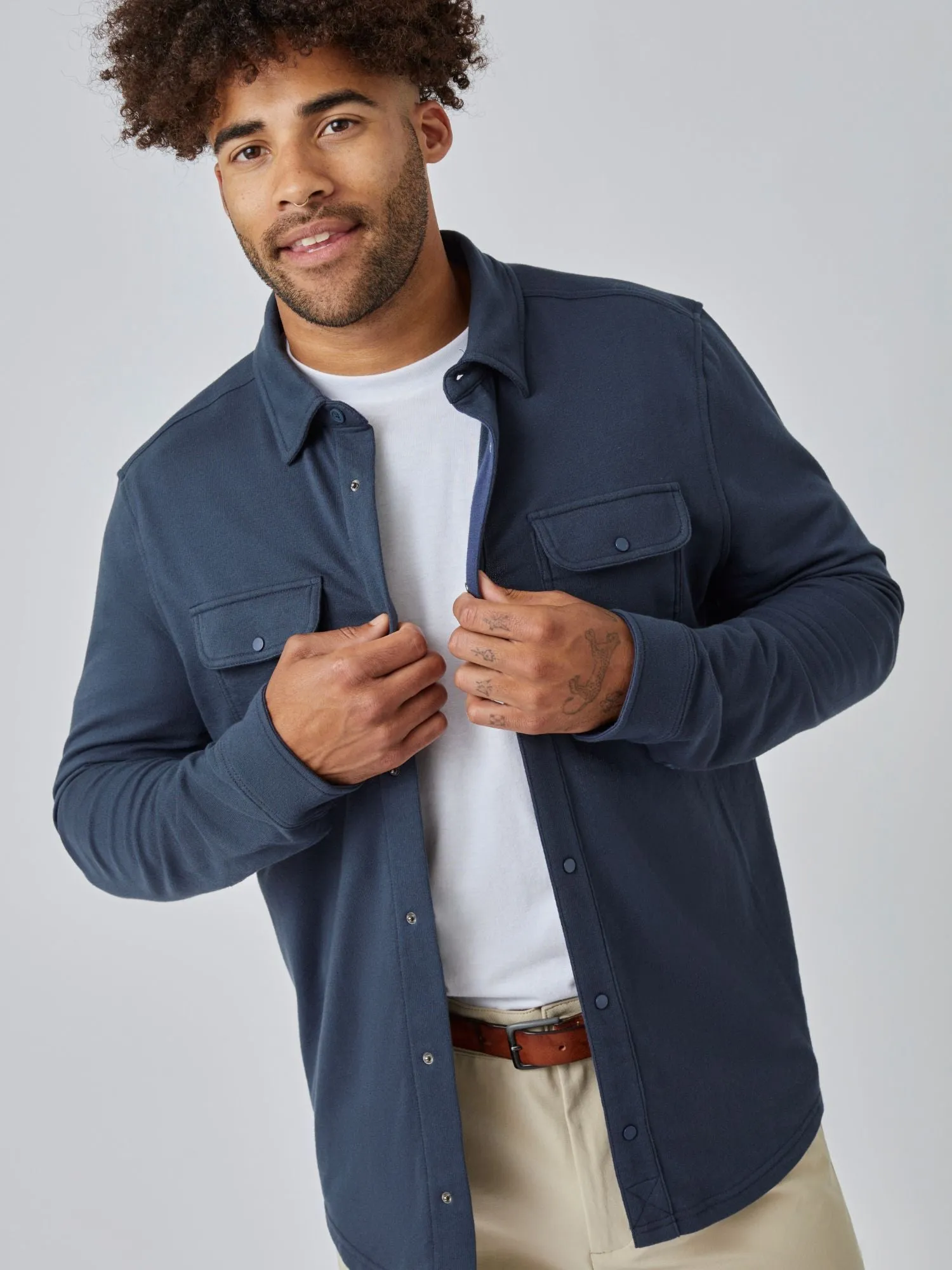 Odyssey Blue Button Up Shacket