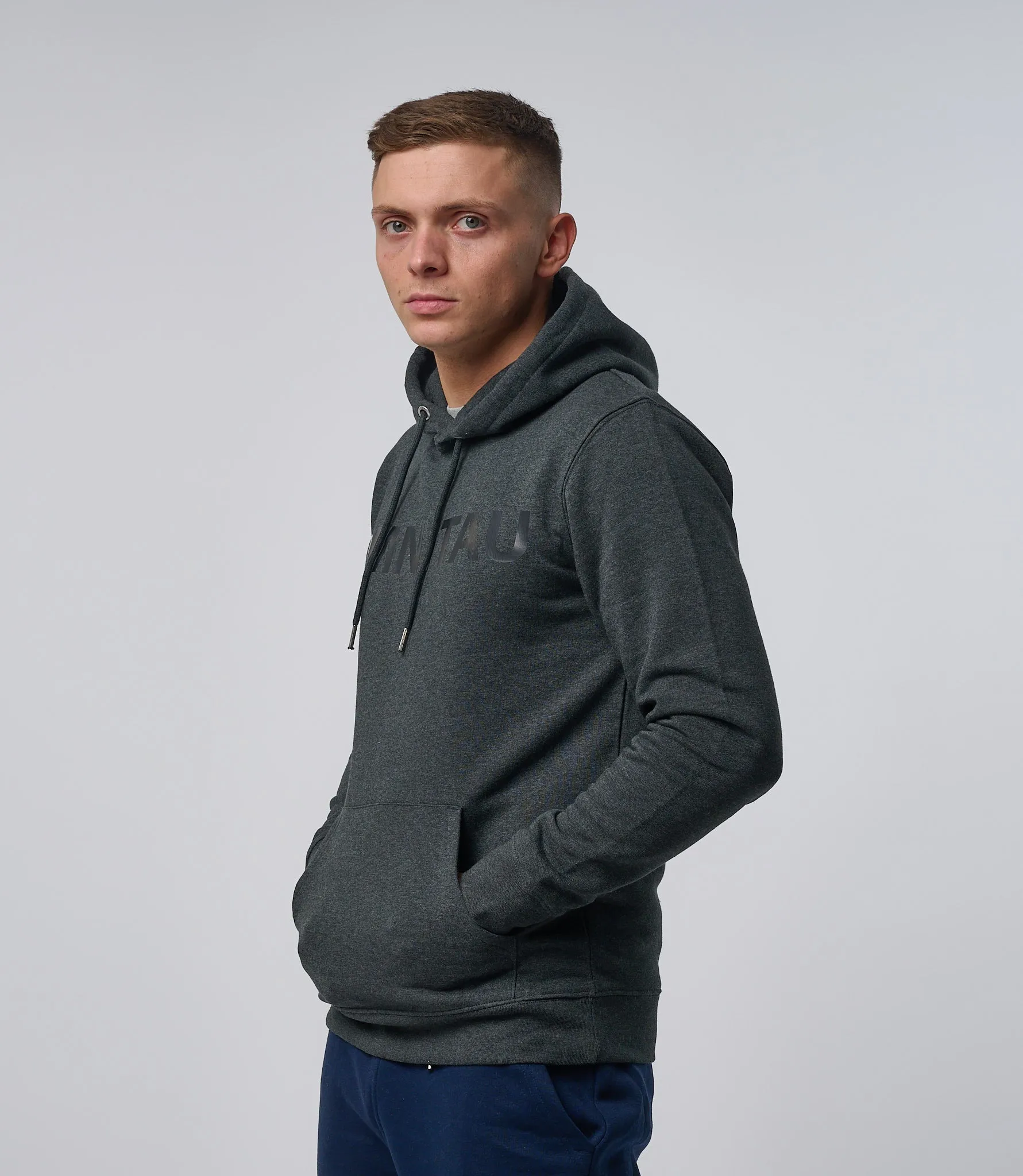 Omnitau Men's Esher Organic Cotton Overhead Hoodie - Dark Grey