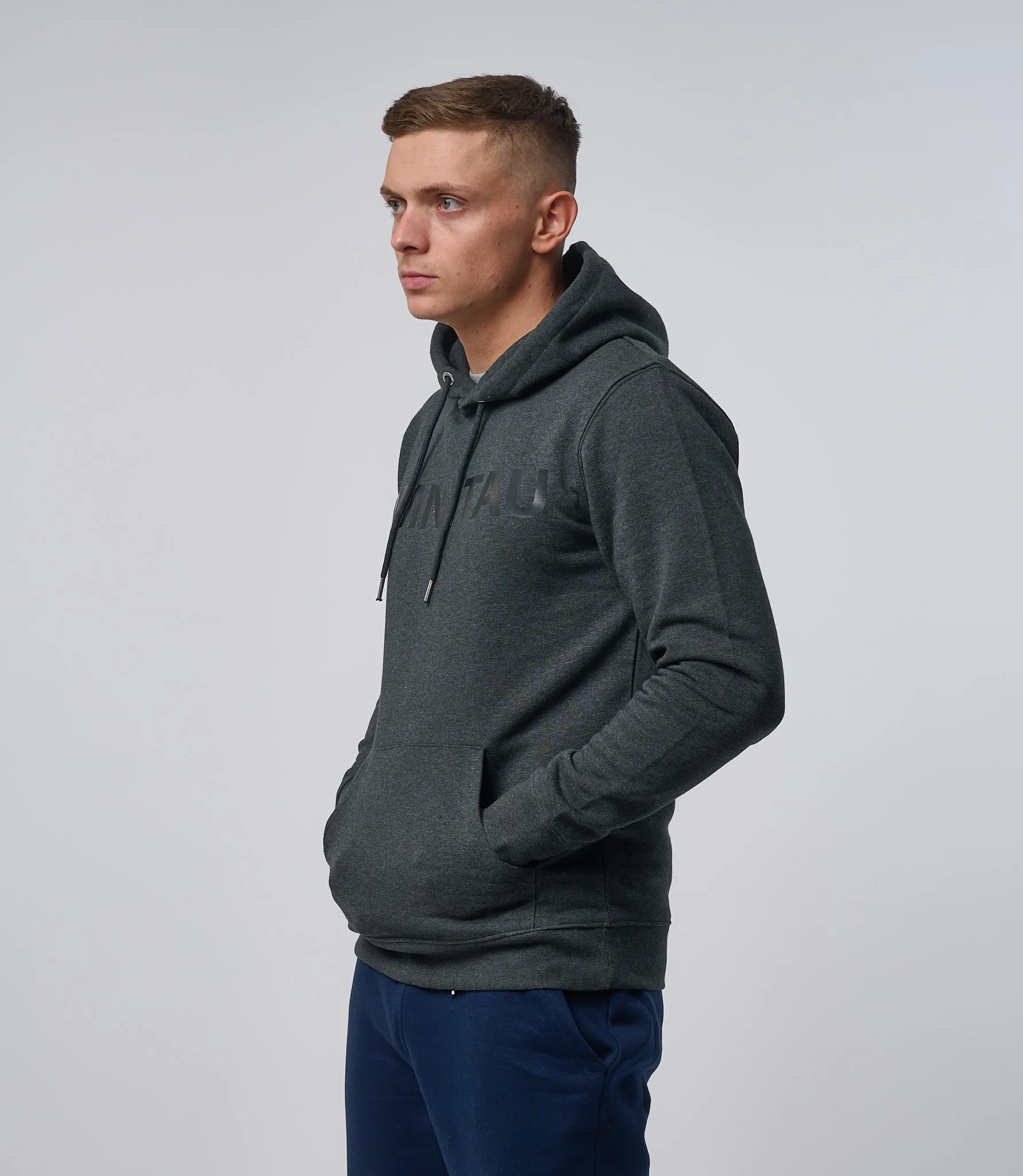 Omnitau Men's Esher Organic Cotton Overhead Hoodie - Dark Grey