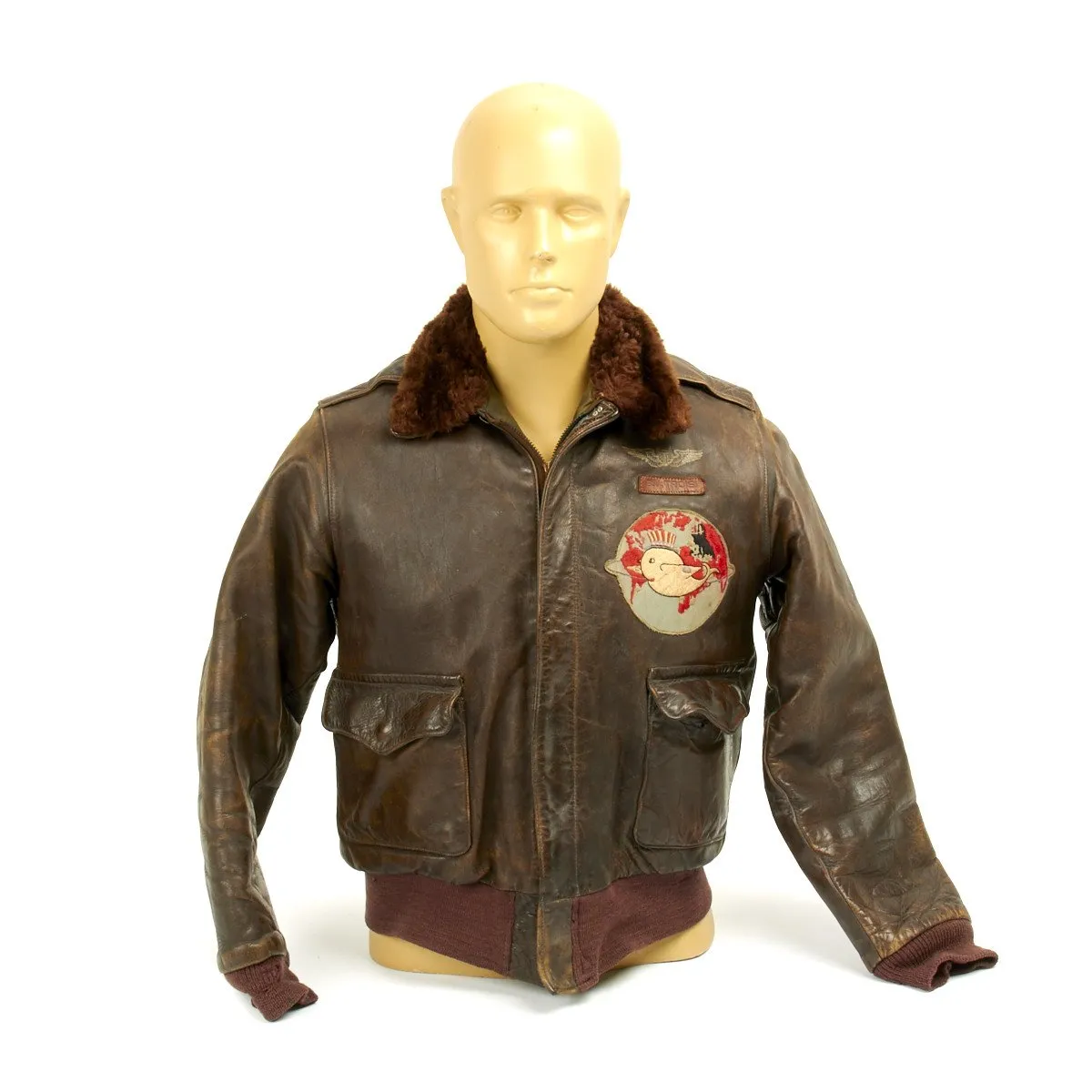 Original U.S. WWII B-24 Liberator Duration Baby Named Leather A-2 Jacket with Medal Grouping