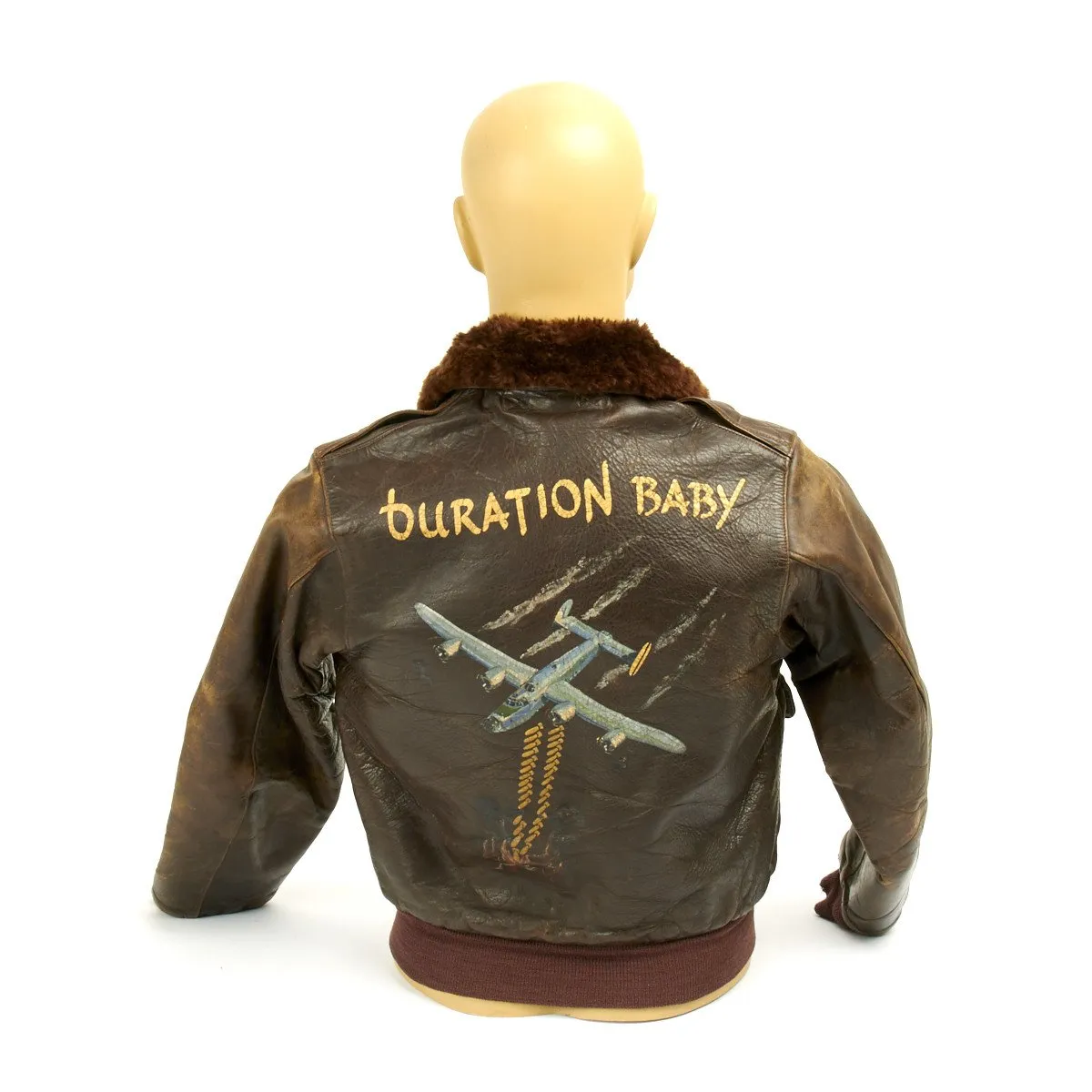 Original U.S. WWII B-24 Liberator Duration Baby Named Leather A-2 Jacket with Medal Grouping