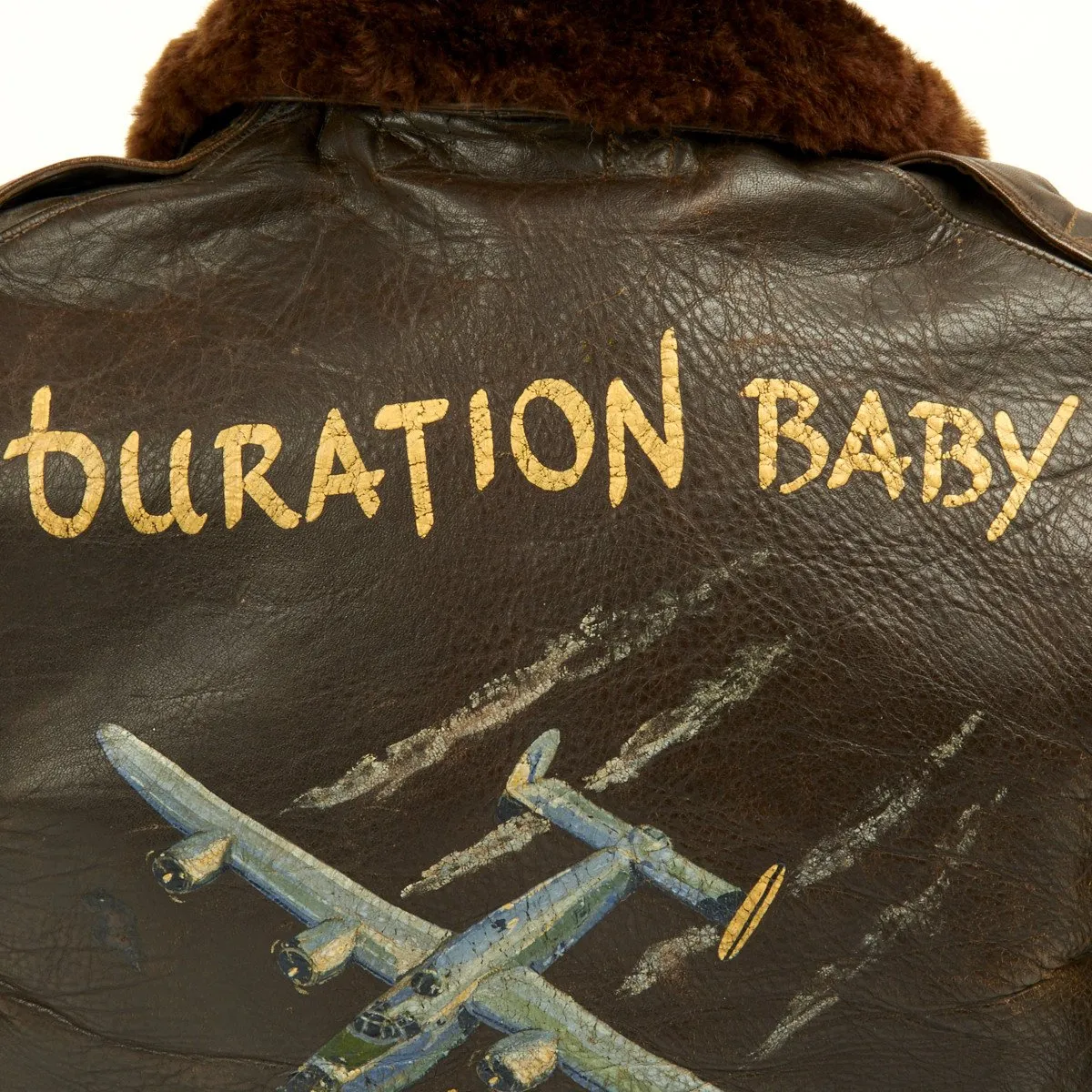 Original U.S. WWII B-24 Liberator Duration Baby Named Leather A-2 Jacket with Medal Grouping