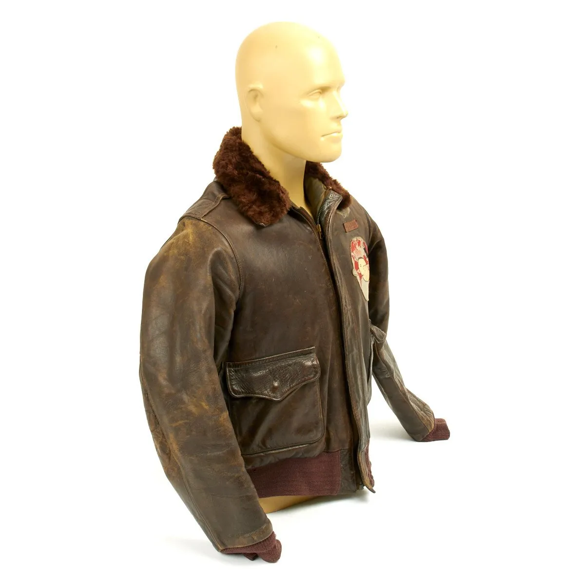 Original U.S. WWII B-24 Liberator Duration Baby Named Leather A-2 Jacket with Medal Grouping