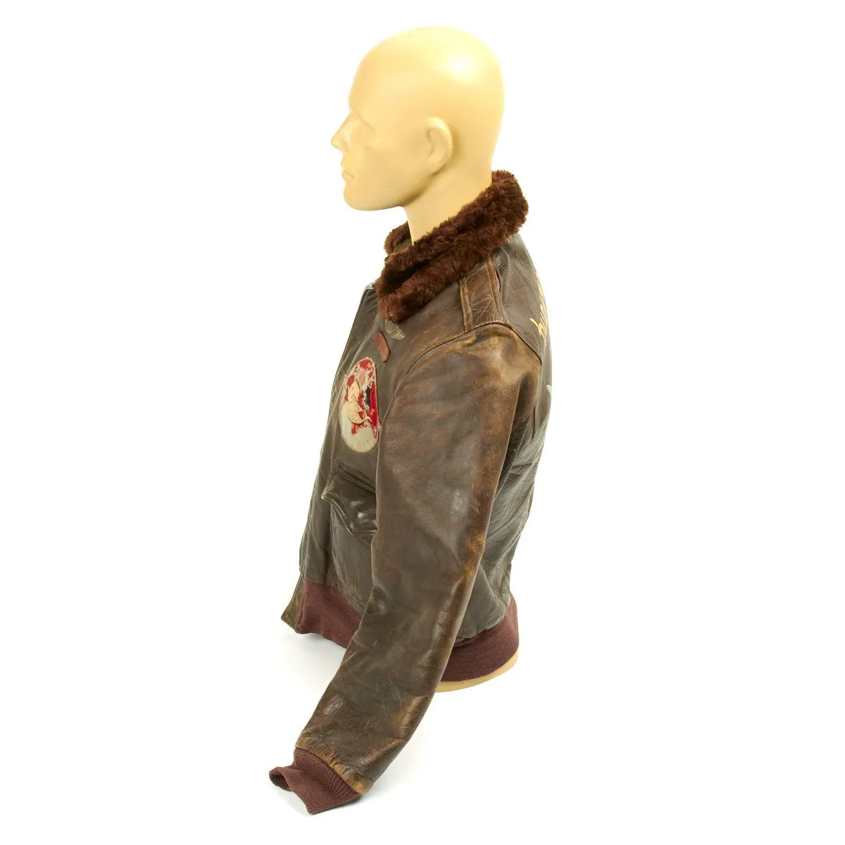 Original U.S. WWII B-24 Liberator Duration Baby Named Leather A-2 Jacket with Medal Grouping