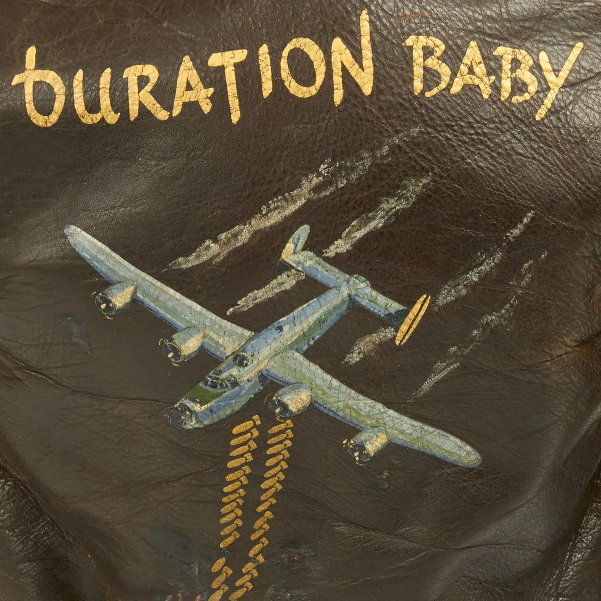 Original U.S. WWII B-24 Liberator Duration Baby Named Leather A-2 Jacket with Medal Grouping