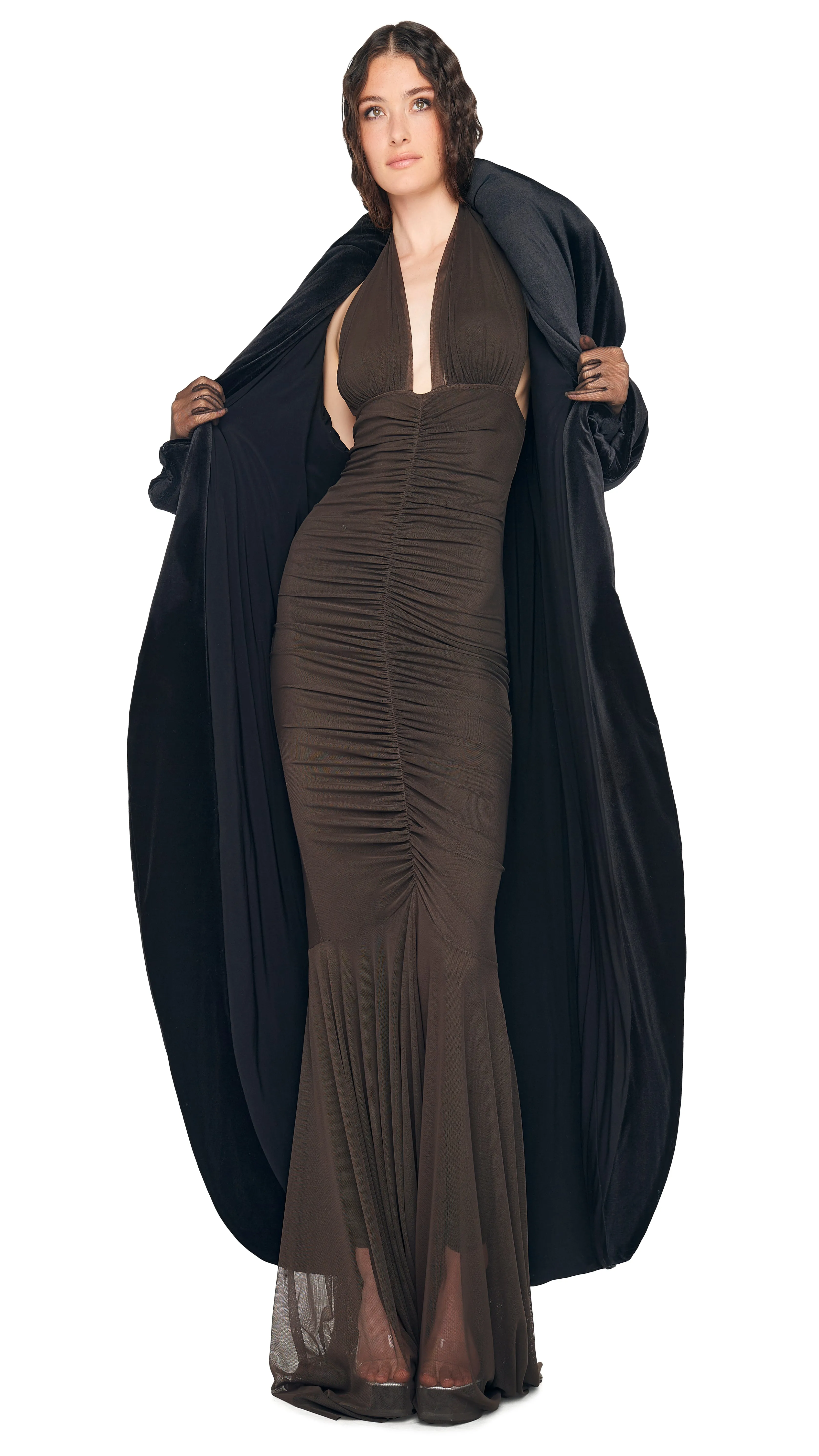 OS SHAWL COLLAR MAXI COAT