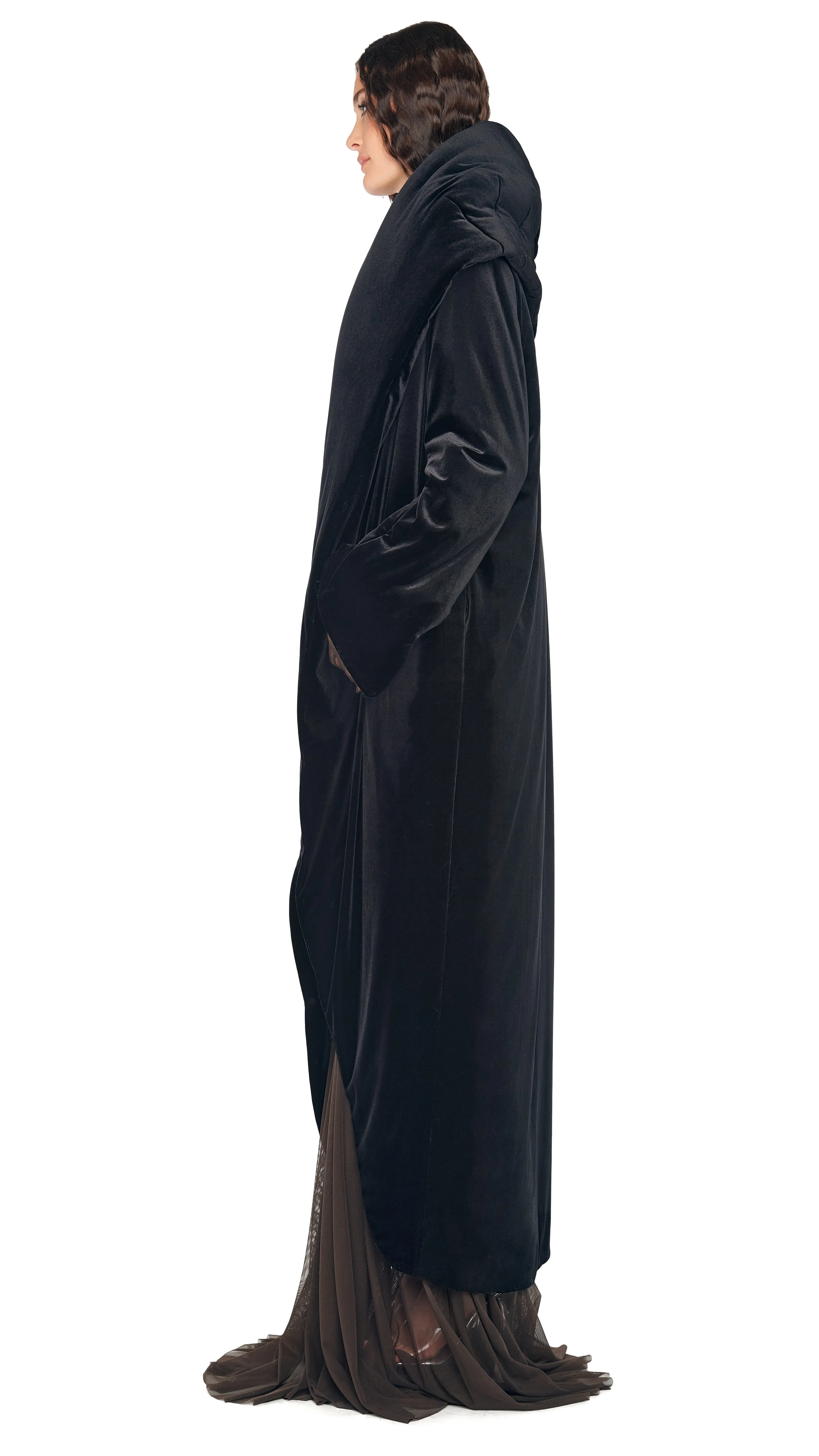 OS SHAWL COLLAR MAXI COAT