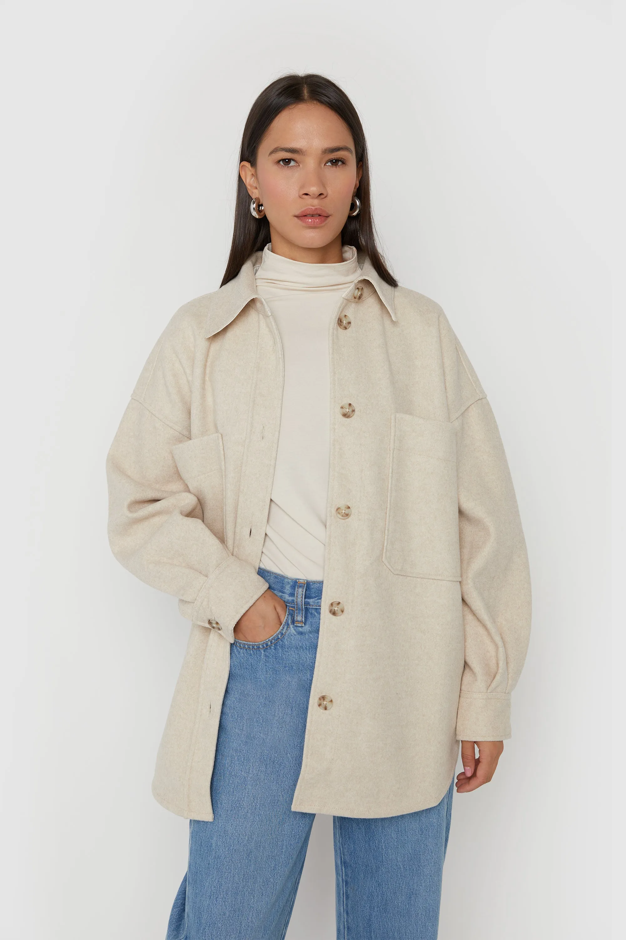 OVERSIZED BLANKET SHIRT JACKET