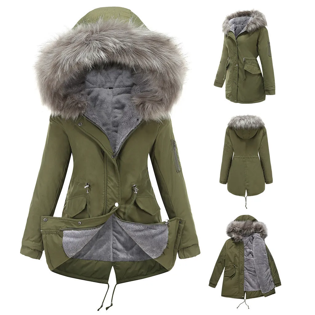 Parka Cotton-padded Mid-length Hooded Jacket